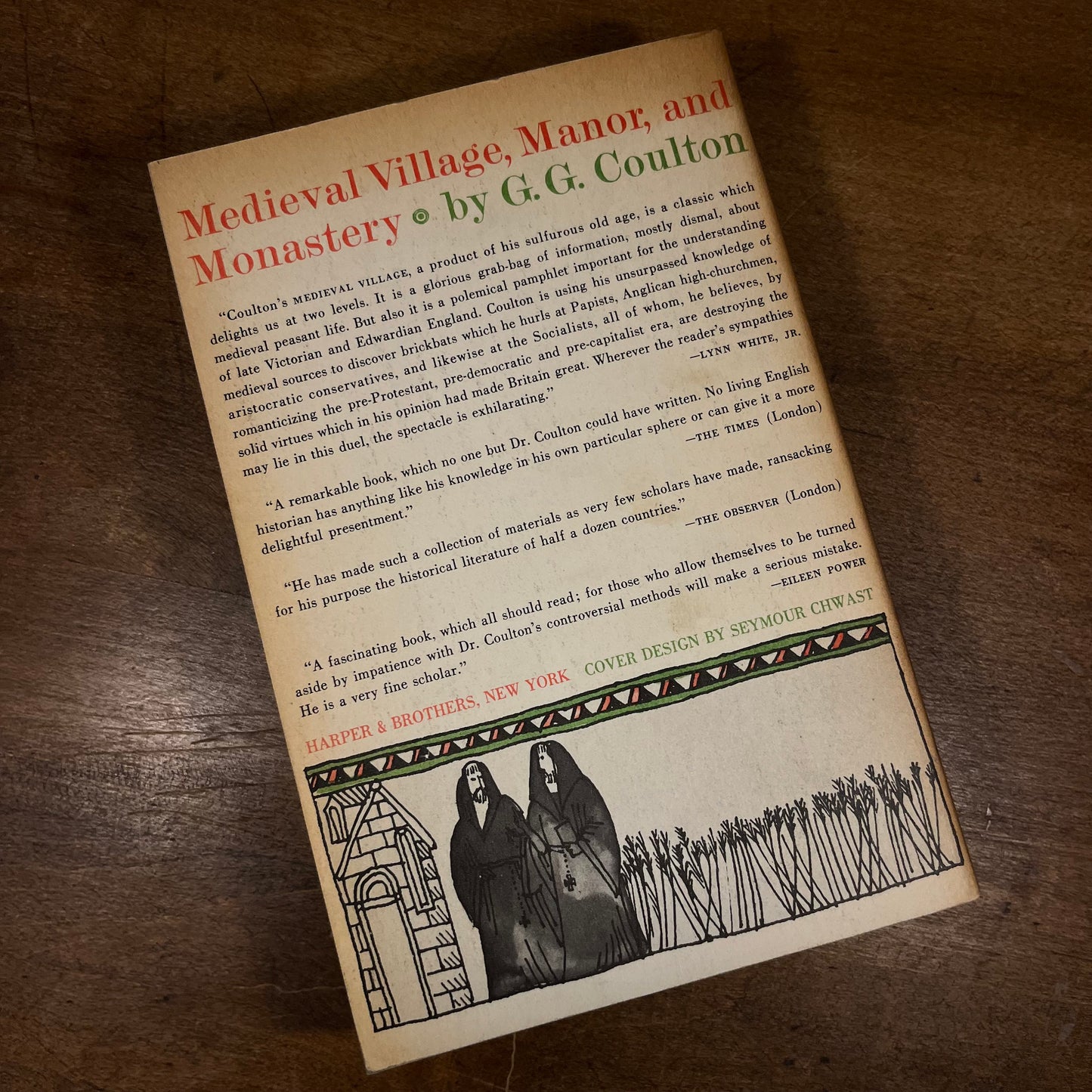 Medieval Village, Manor, and Monastery by G. G. Coulton (1960) Vintage Paperback Book