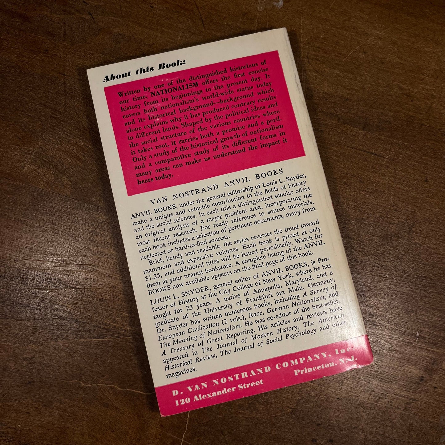 Nationalism: Its Meaning and History by Hans Krohn (1955) Vintage Paperback Book