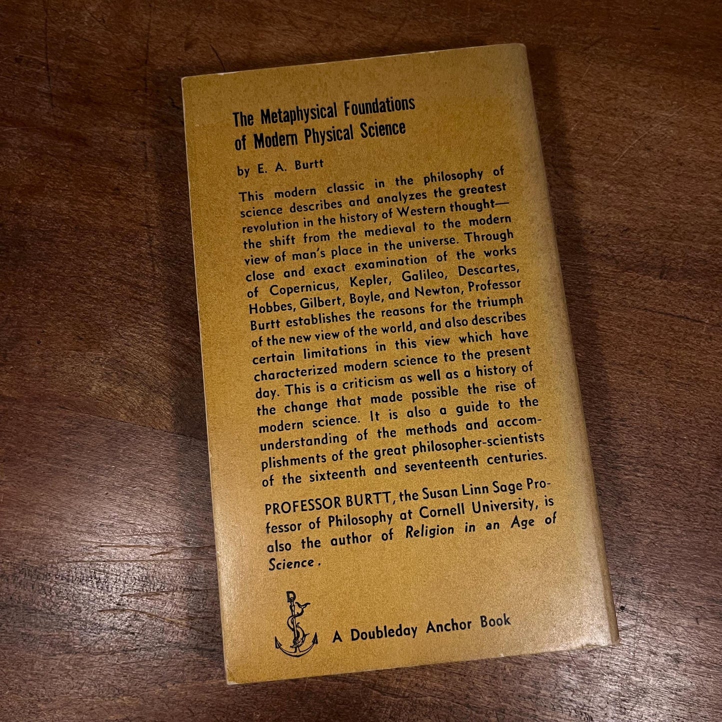 The Metaphysical Foundations of Modern Science / E. A. Burtt (1954) Vintage Paperback Book