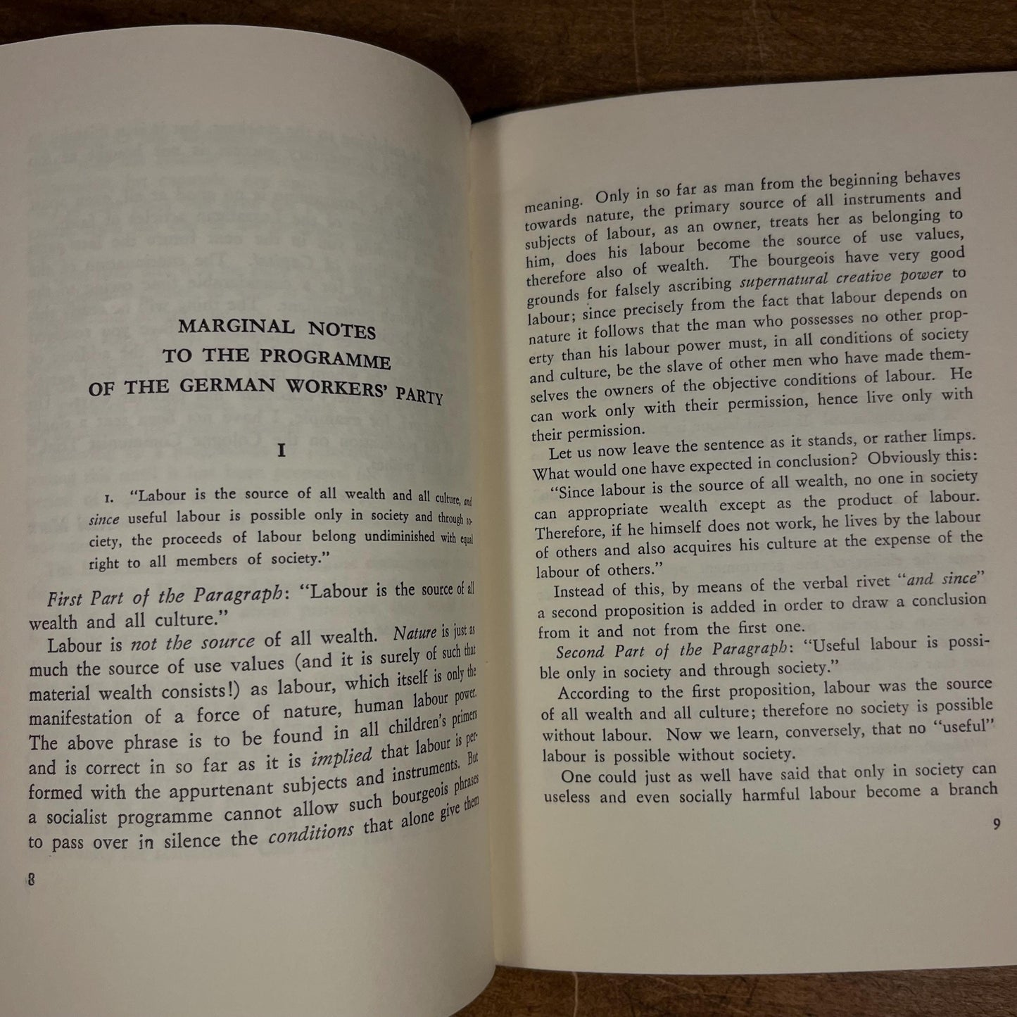 Critique of the Gotha Programme / Karl Marx (1972) Vintage Softcover Book