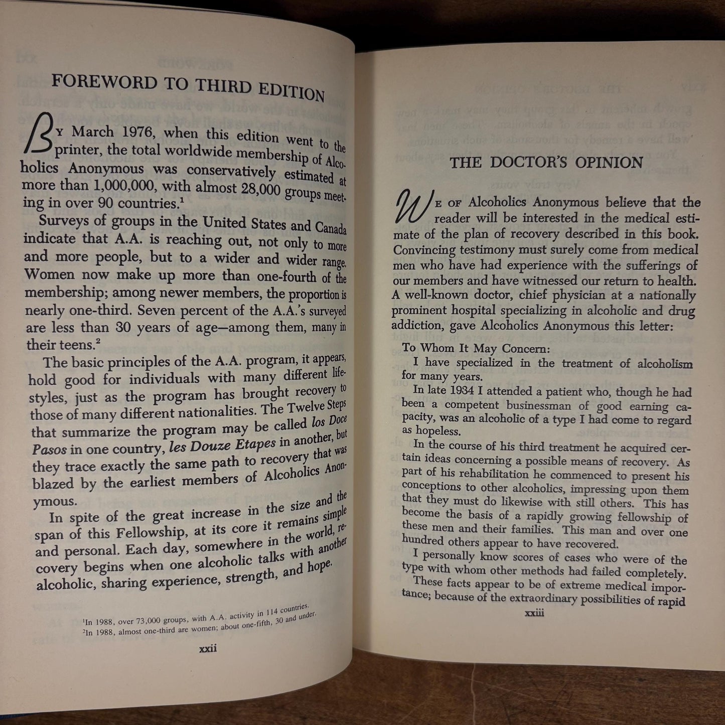 Third Edition - Alcoholics Anonymous (1988) Vintage Hardcover Book