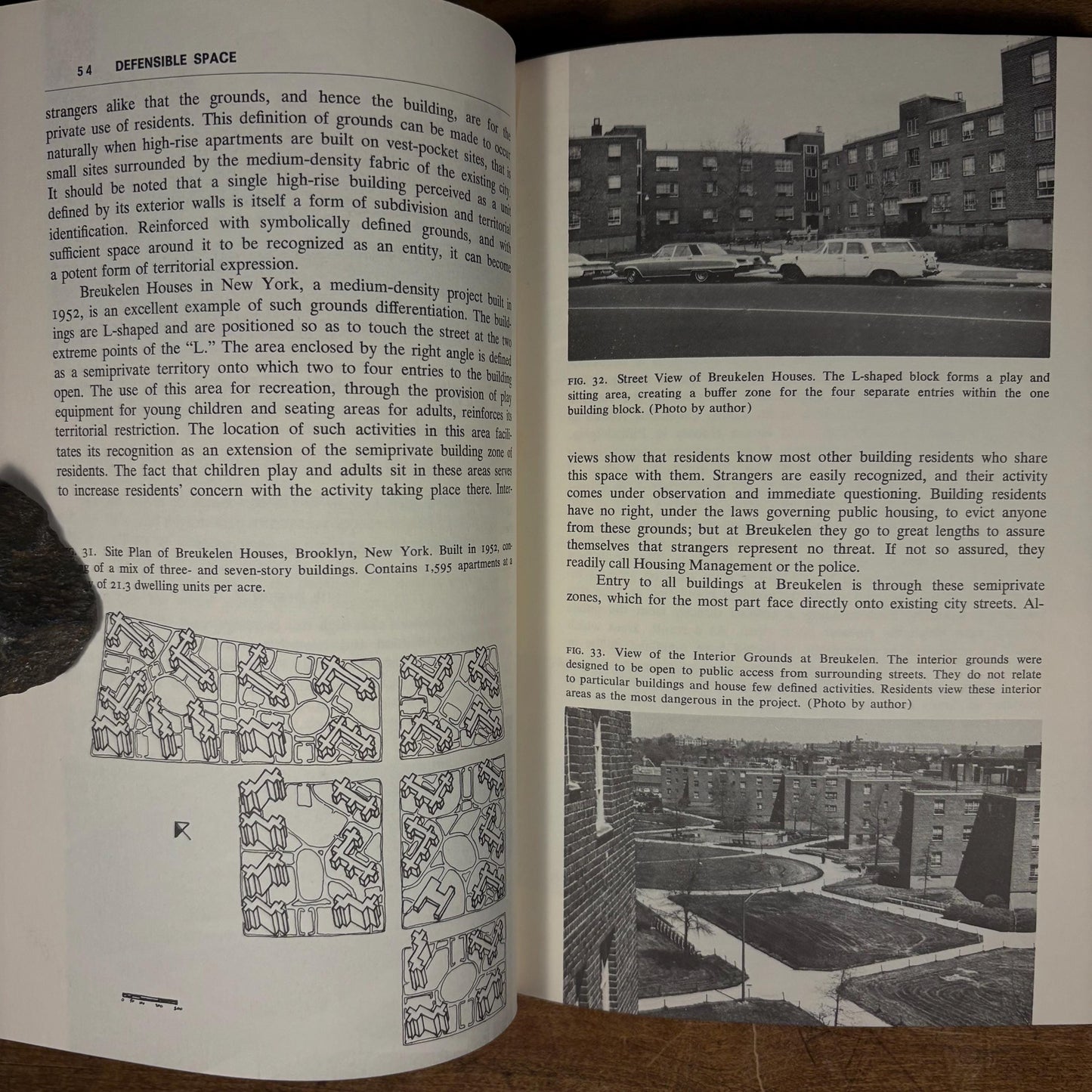First Printing - Defensible Space: Crime Prevention Through Urban Design / Oscar Newman (1972) Vintage Hardcover Book
