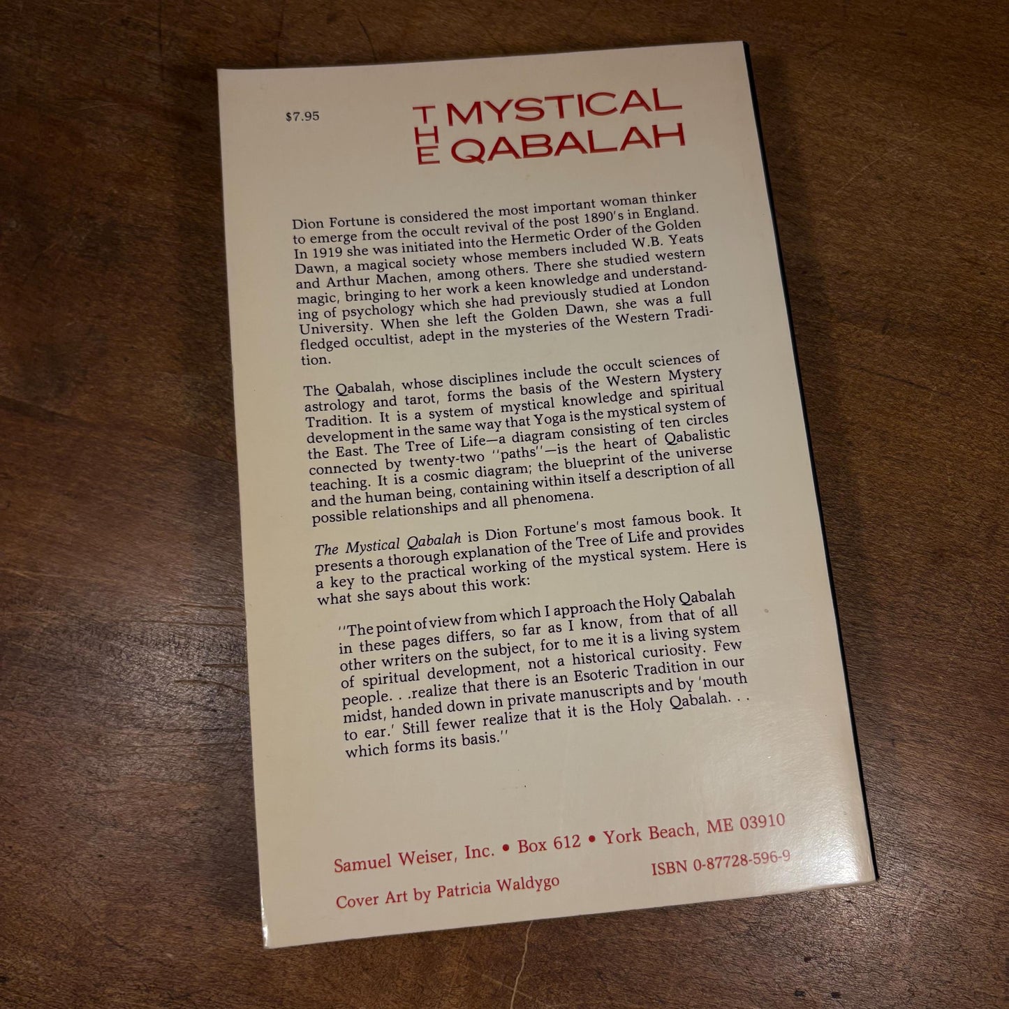 The Mystical Qabalah / Dion Fortune (1984) Vintage Paperback Book