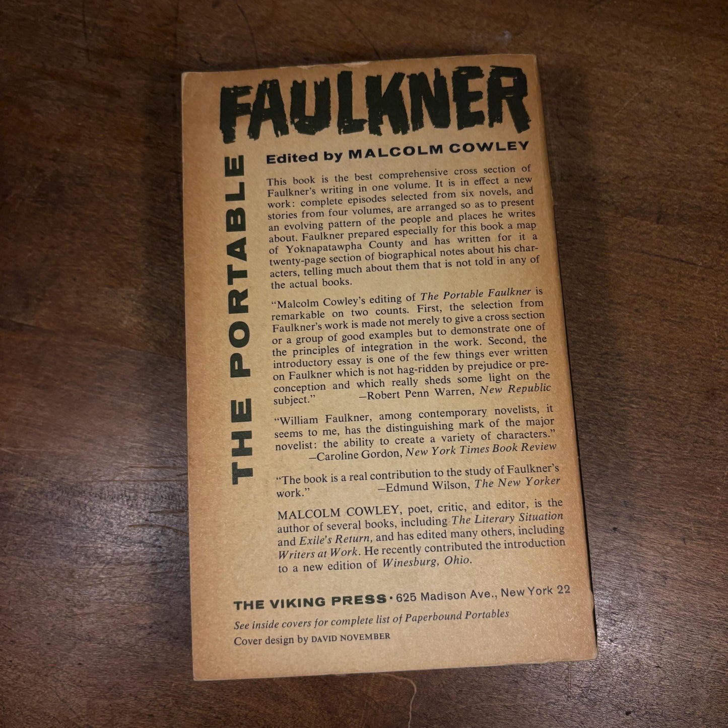 The Portable Faulkner / Malcolm Cowley (1963) Vintage Paperback Book