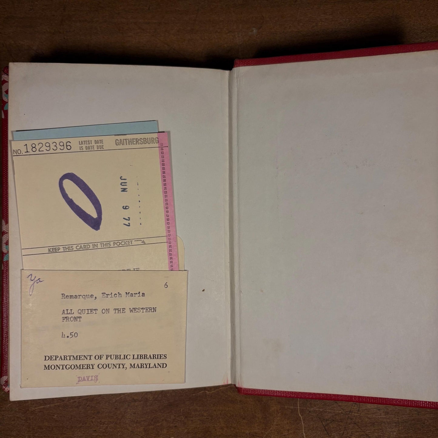 All Quiet on the Western Front by Erich Maria Remarque (1958) Vintage Hardcover Book