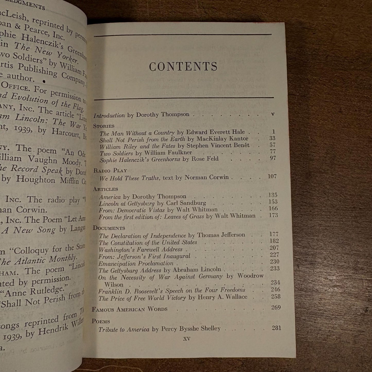 The Pocket Book of America / Dorothy Thompson (1942) Vintage Paperback Book