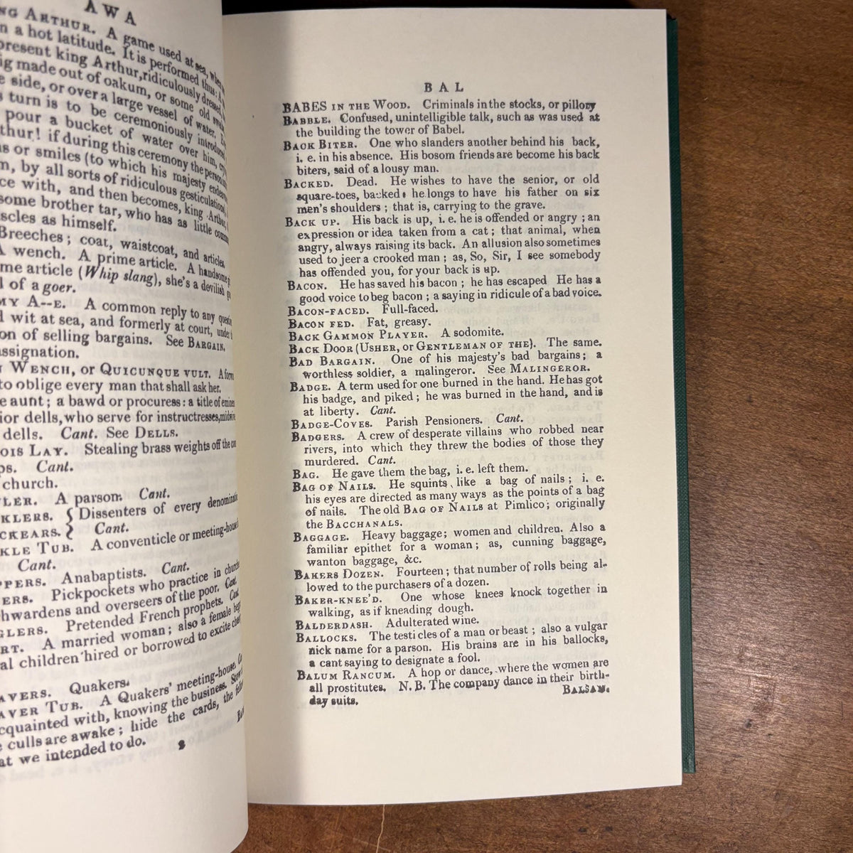 1811 Dictionary of the Vulgar Tongue (1984) Vintage Hardcover Book