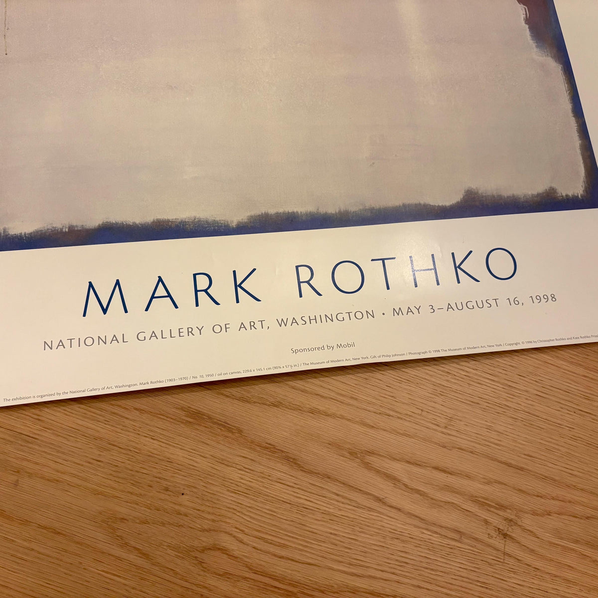 Mark Rothko, No. 10 (1950), original 1998 National Gallery of Art exhibition poster, offset lithograph on heavyweight paper, 29 × 47 inches