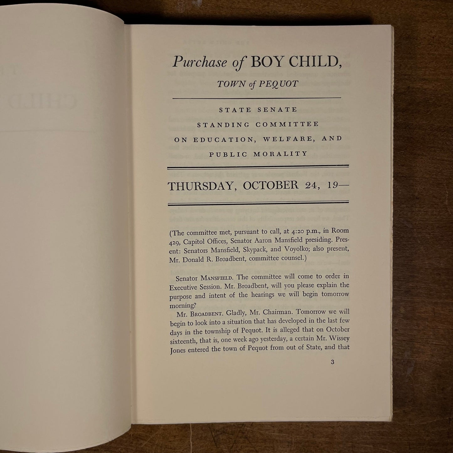 Early Printing - The Child Buyer: A Novel in the Form of Hearings by John Hersey (1960) Vintage Hardcover Book