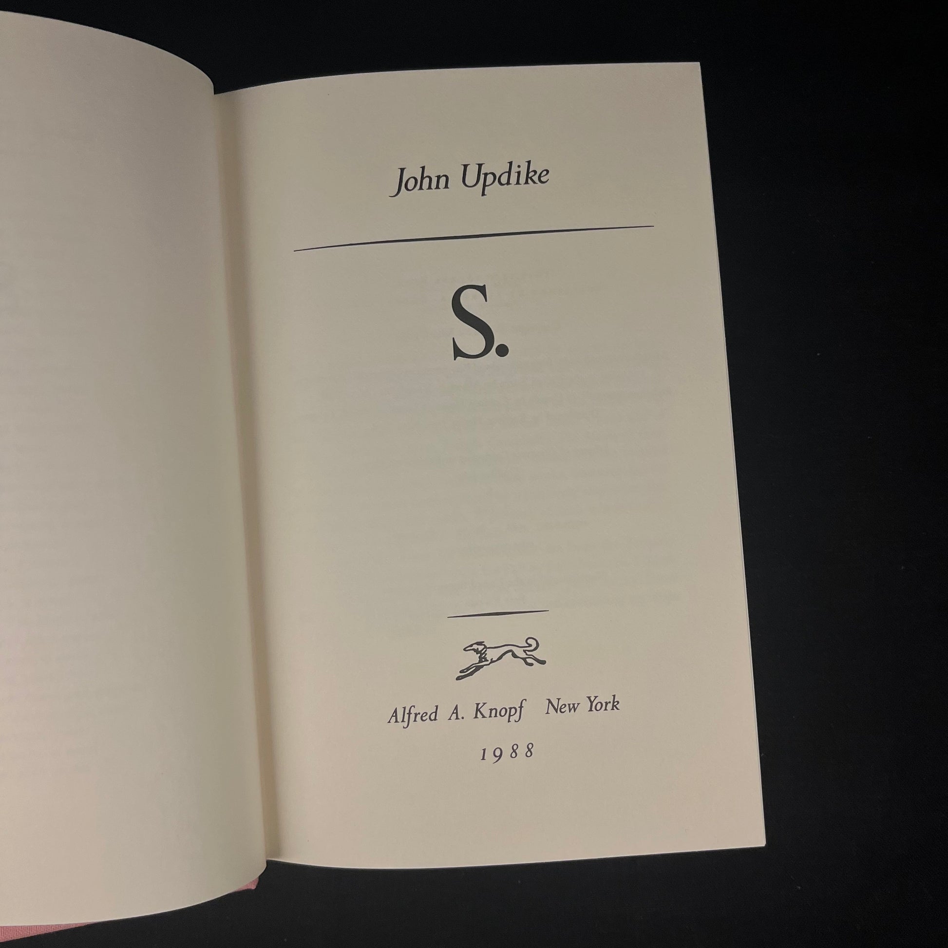 First Printing - S. A Novel by John Updike (1988) Vintage Hardcover Book