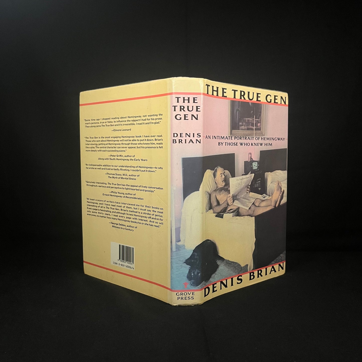 First Printing - The True Gen: An Intimate Portrait of Hemingway by Those Who Knew Him by Denis Brian (1988) Vintage Hardcover Book