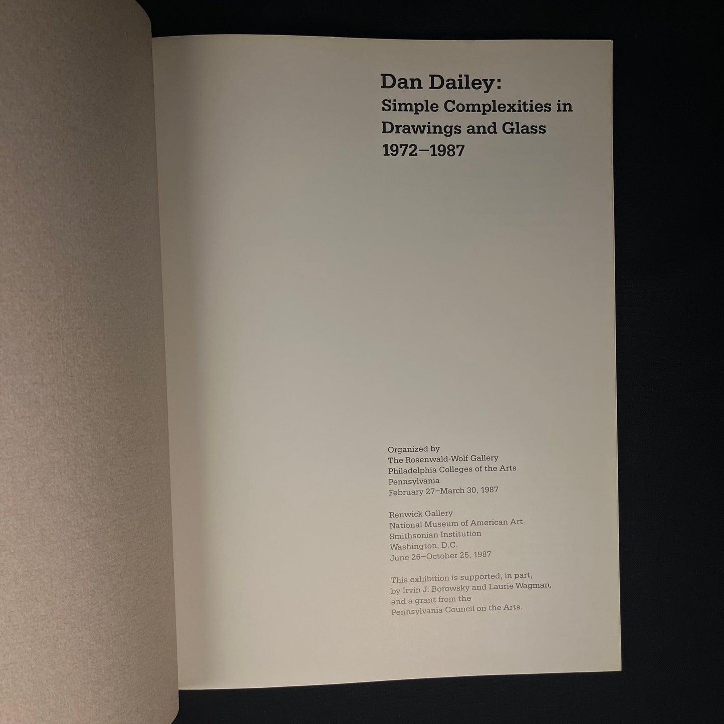 Dan Dailey: Simple Complexities in Drawings and Glass (1987) Vintage Exhibition Catalogue