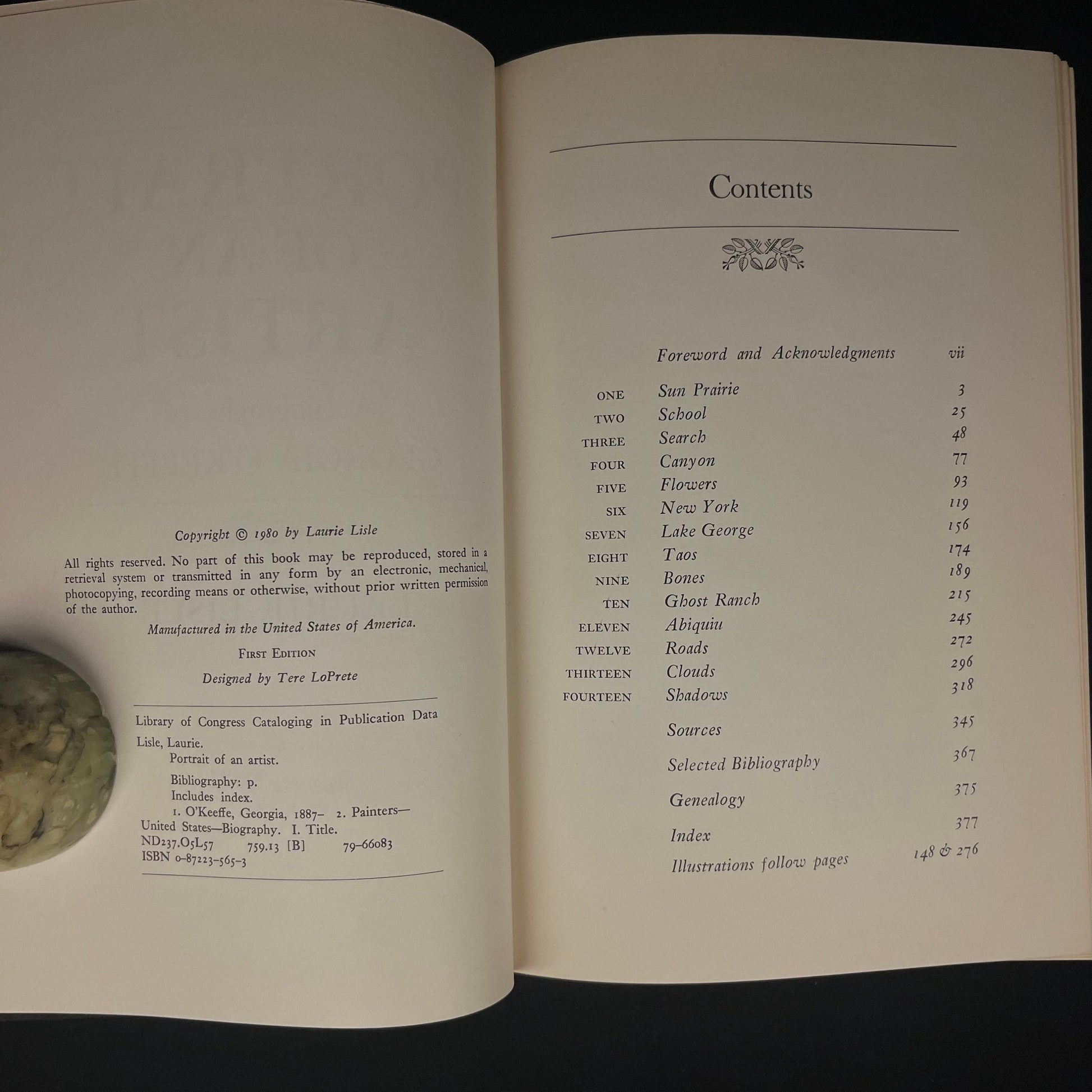 First Edition - Portrait of an Artist: A Biography of Georgia O'Keeffe by Laurie Lisle (1980) Vintage Hardcover Book