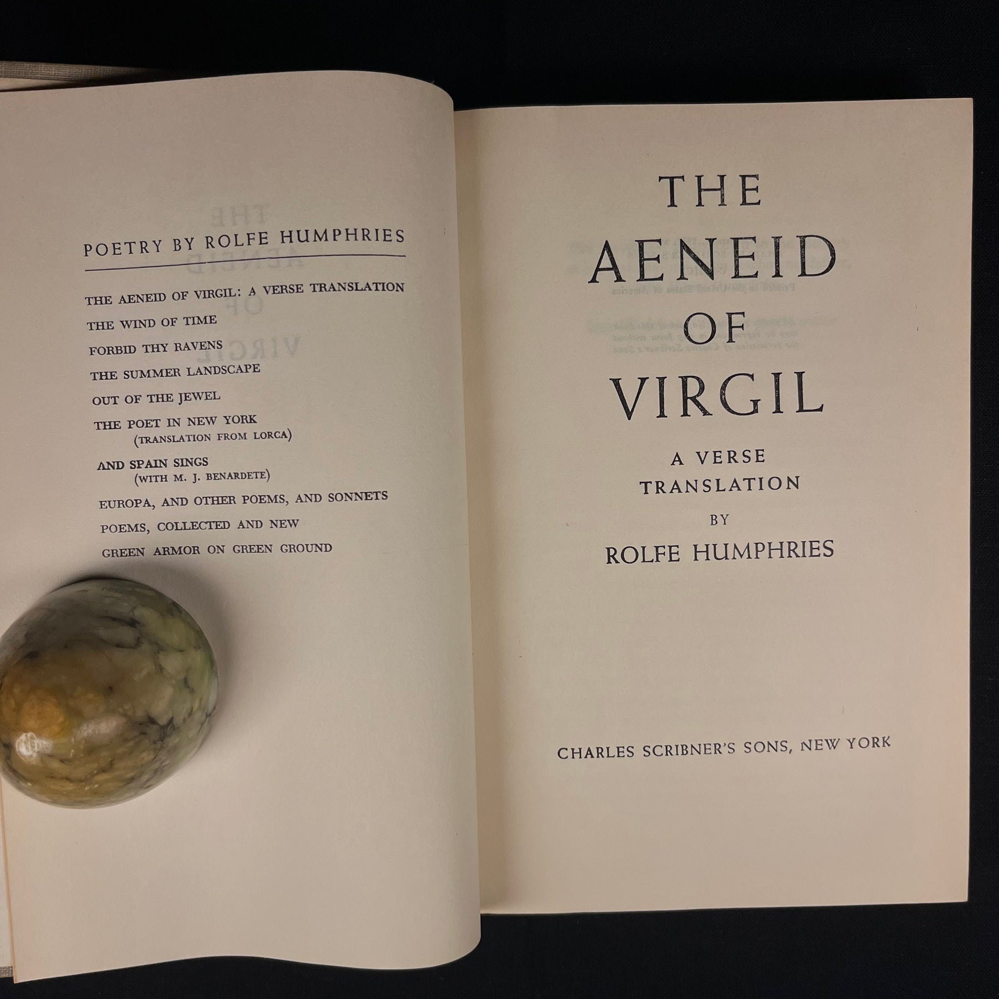 The Aeneid of Virgil: A Verse Translation by Rolfe Humphries (1951) Vintage Hardcover Book