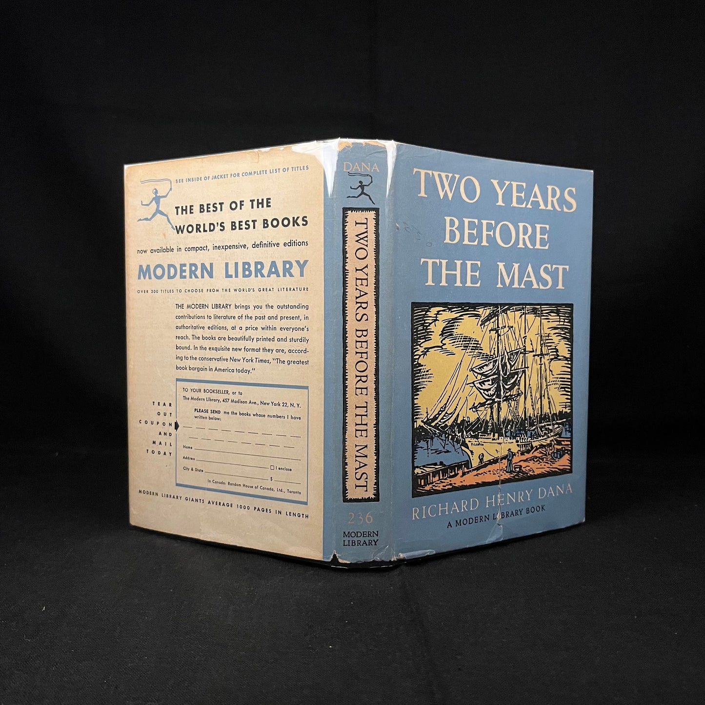 Modern Library - Two Years Before the Mast by Richard Henry Dana (1946) Vintage Hardcover Book