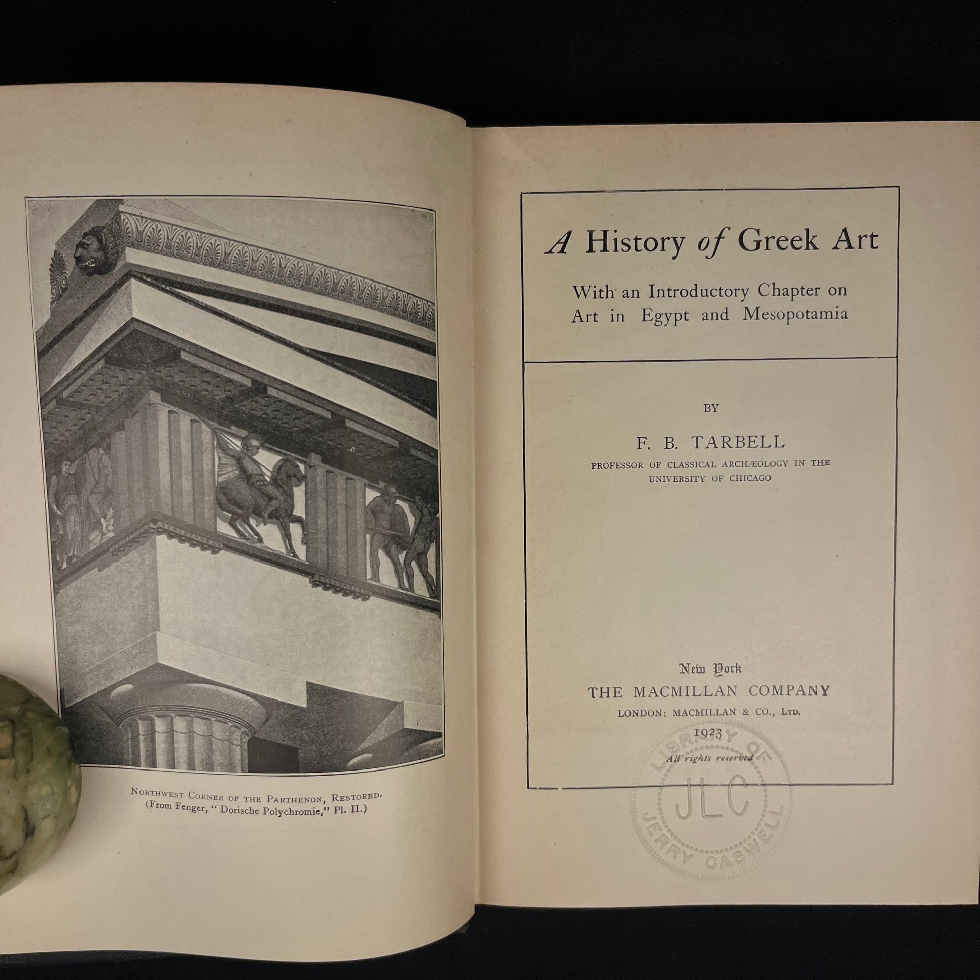 A History of Greek Art by F. B. Tarbell (1923) Vintage Hardcover Book