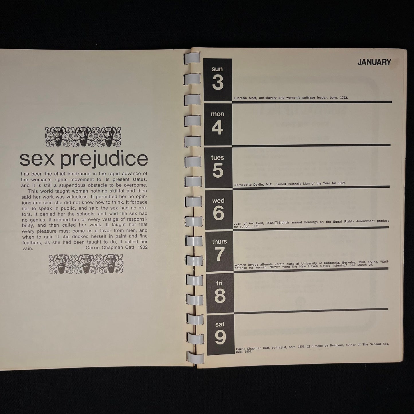 The Liberated Woman’s Appointment Calendar and Survival Handbook: 1971 by Lynn Sherr and Jurate Kazickas (1970) Vintage Softcover Book