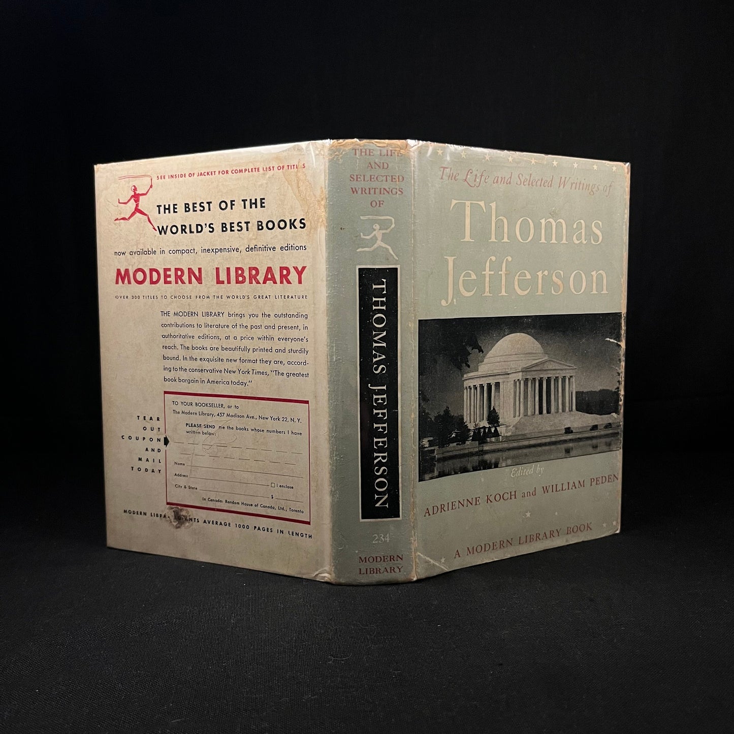 Modern Library - The Life and Selected Writings of Thomas Jefferson (1945) Vintage Hardcover Book