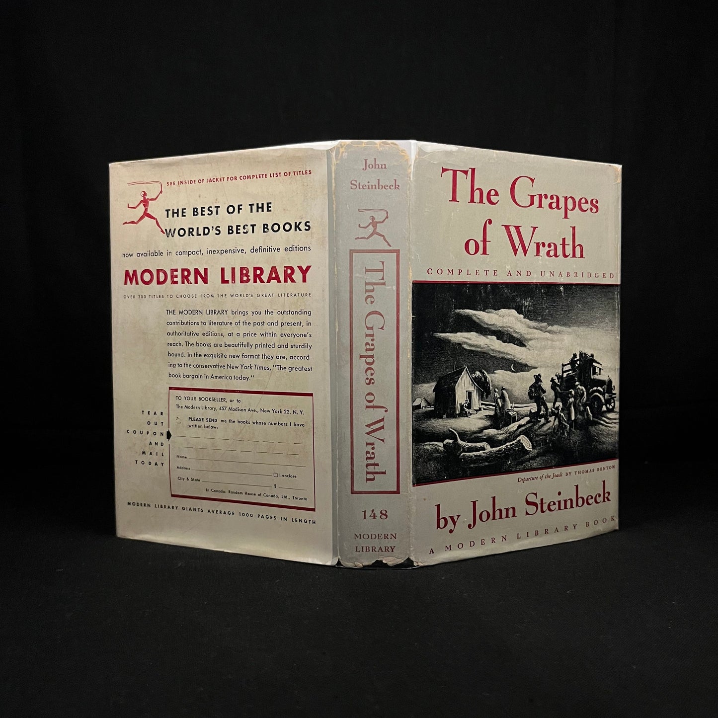 Modern Library - The Grapes of Wrath by John Steinbeck (1941) Vintage Hardcover Book