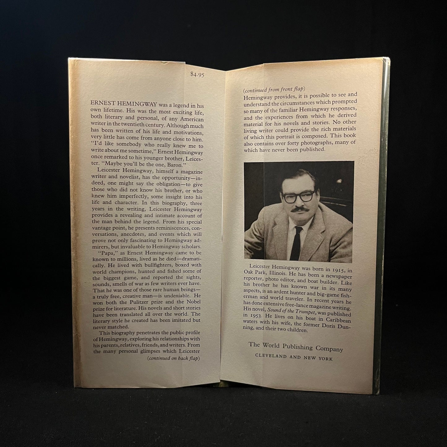 First Printing - My Brother, Ernest Hemingway by Leicester Hemingway (1962) Vintage Hardcover Book