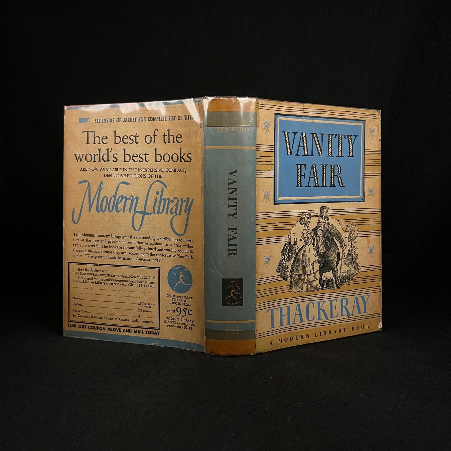 Modern Library - Vanity Fair: A Novel Without a Hero by William Makepeace Thackeray (1941) Vintage Hardcover Book