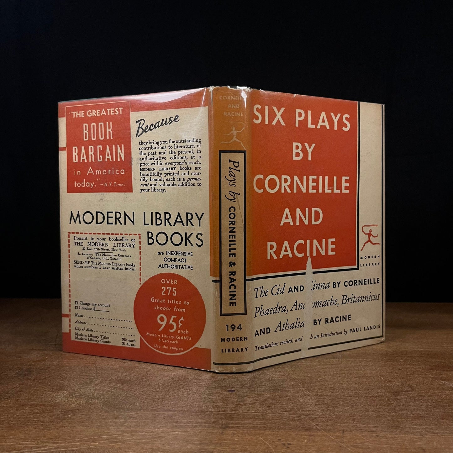 Modern Library - Six Plays by Corneille and Racine (1940) Vintage Hardcover Book