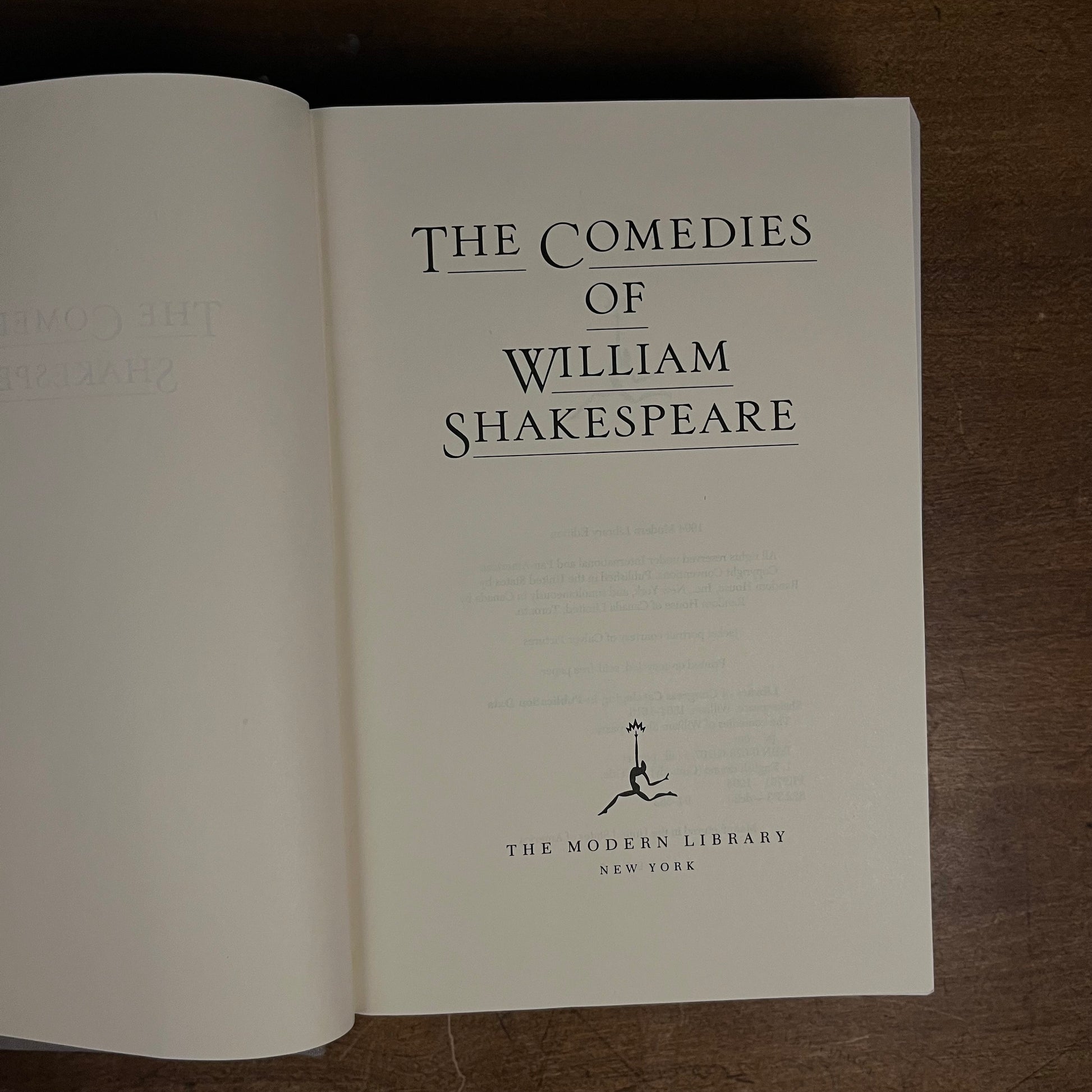 Modern Library - The Comedies of William Shakespeare (1994) Vintage Hardcover Book