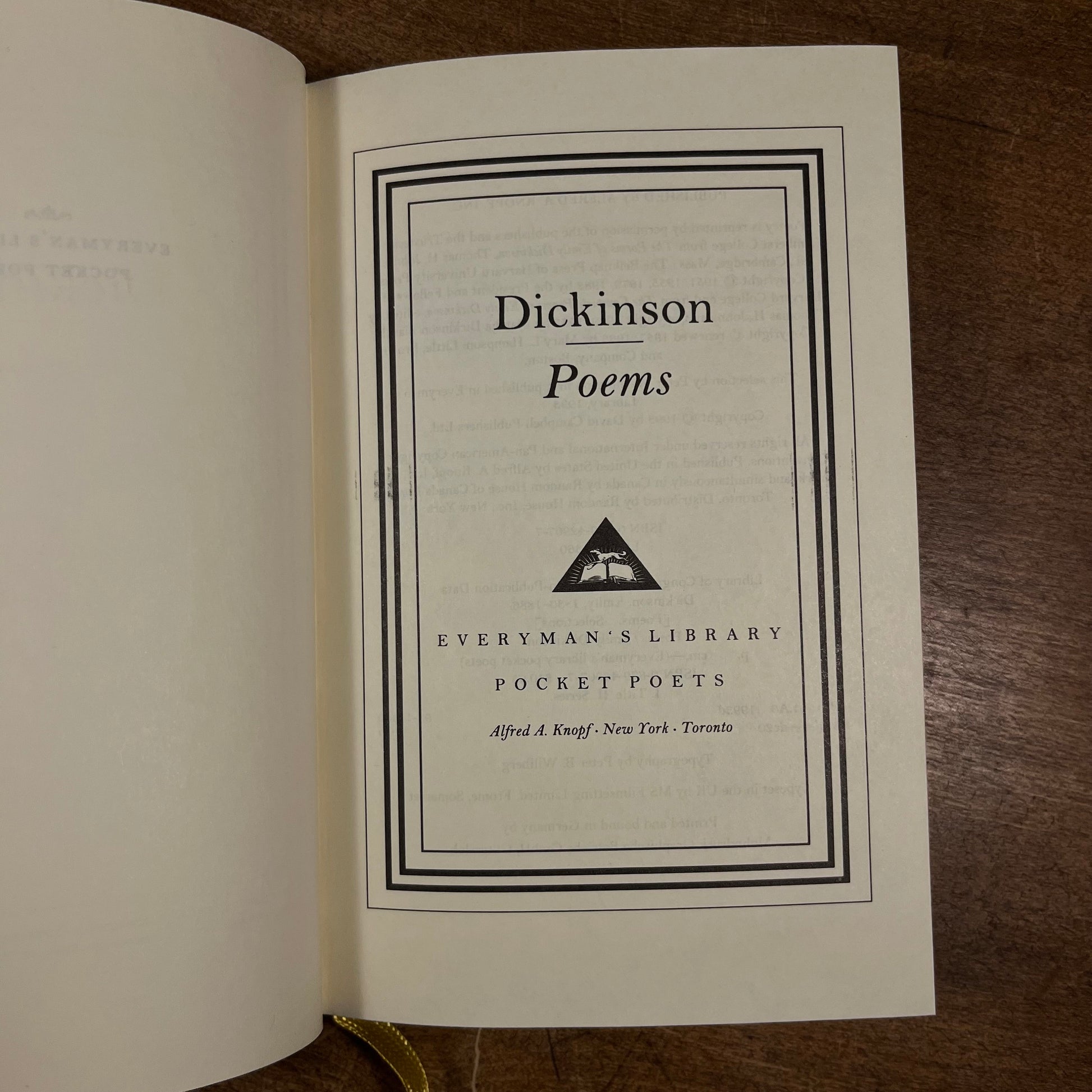 Everyman’s Library - Dickinson: Poems (1995) Vintage Hardcover Book