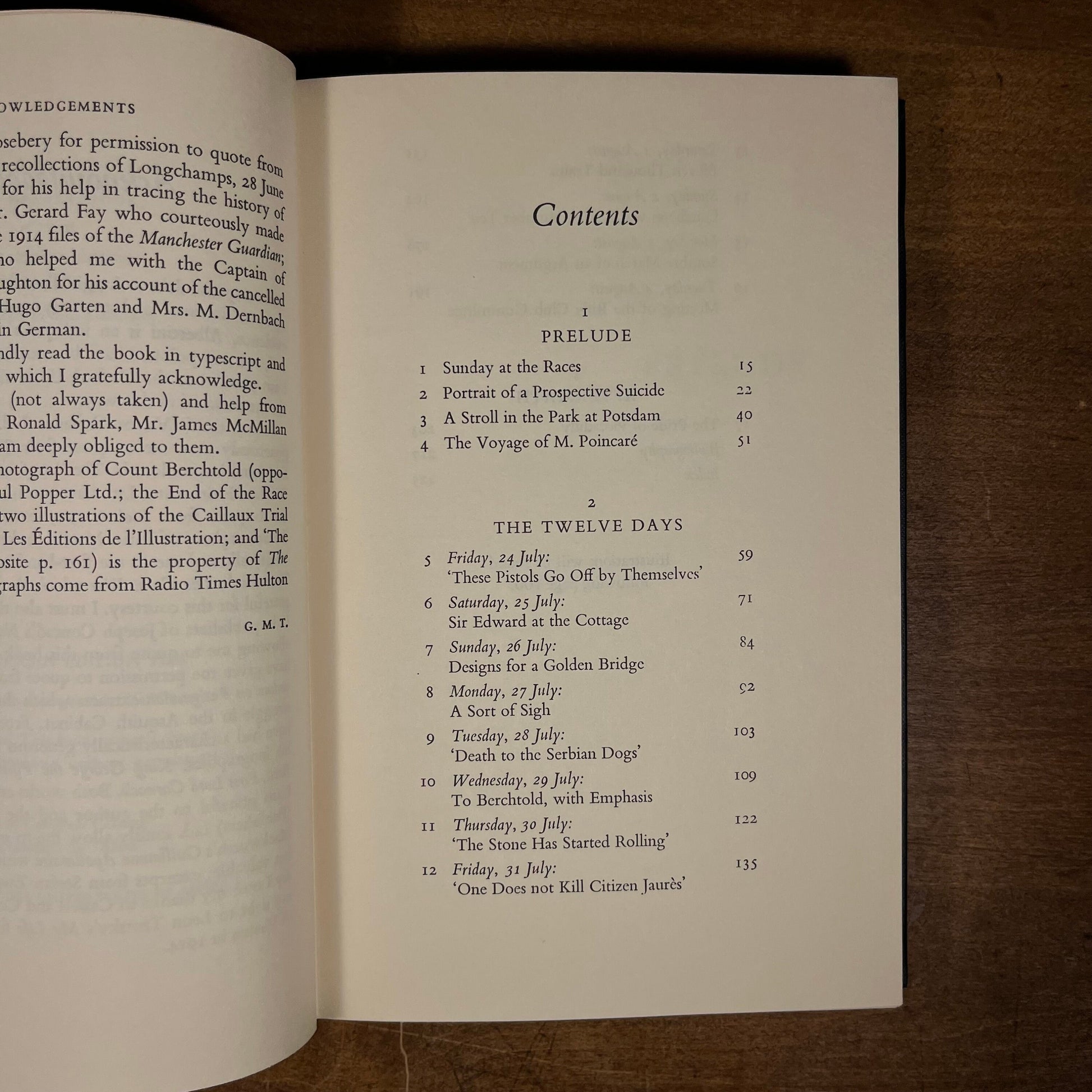 First Printing - The Twelve Days: 24 July to 4 August 1914 by George Malcolm Thomson (1964) Vintage Hardcover Book