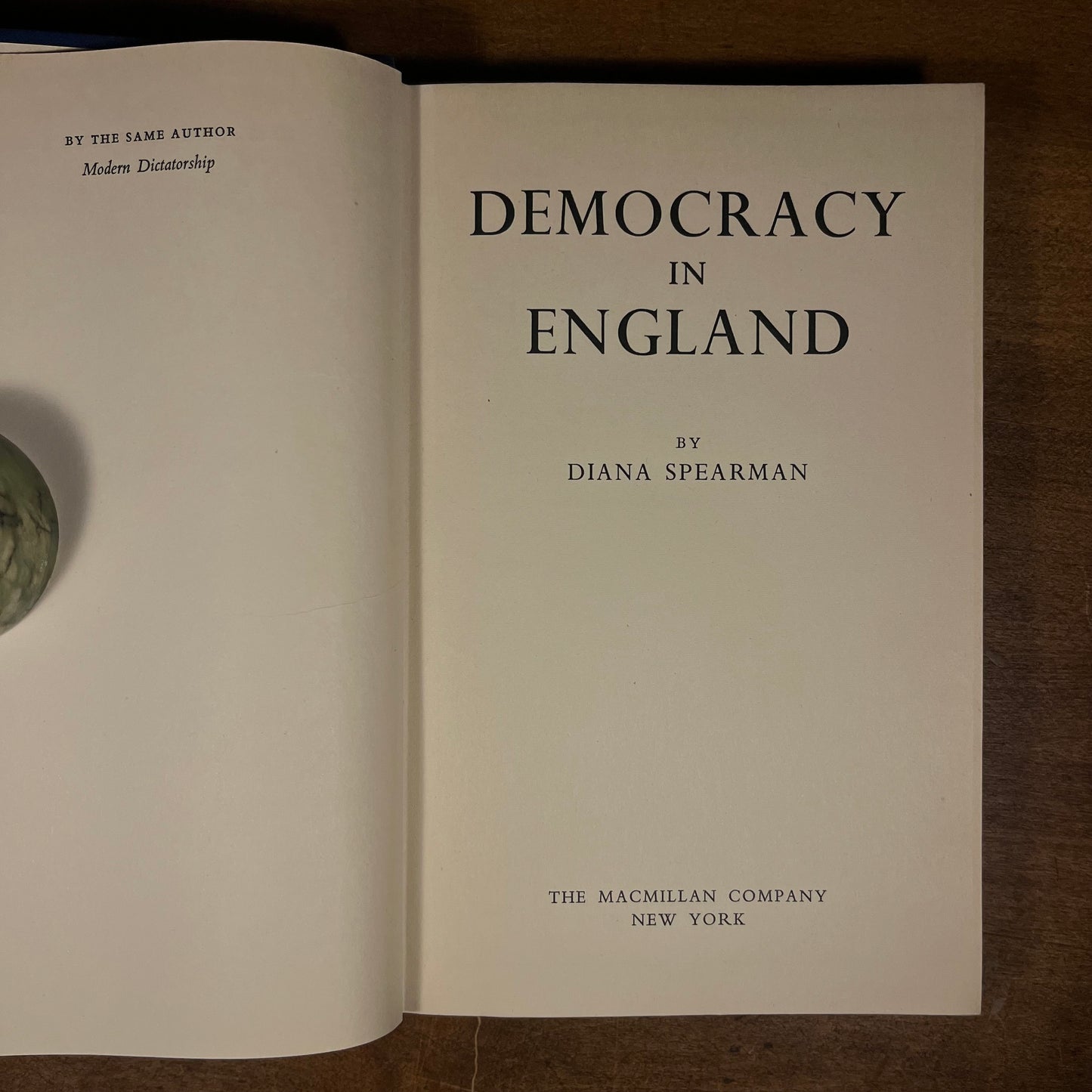 Early Printing - Democracy in England by Diana Spearman (1957) Vintage Hardcover Book