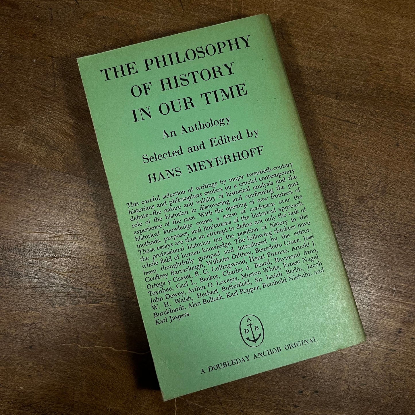 The Philosophy of History in our Time by Hans Meyerhoff (1959) Vintage Paperback Book