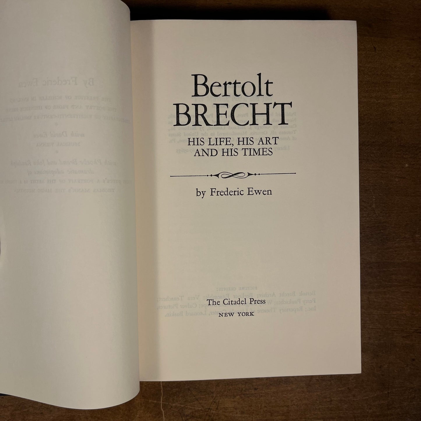 First Printing - Bertolt Brecht: His Life, His Art, and His Times by Frederic Ewen (1967) Vintage Hardcover Book