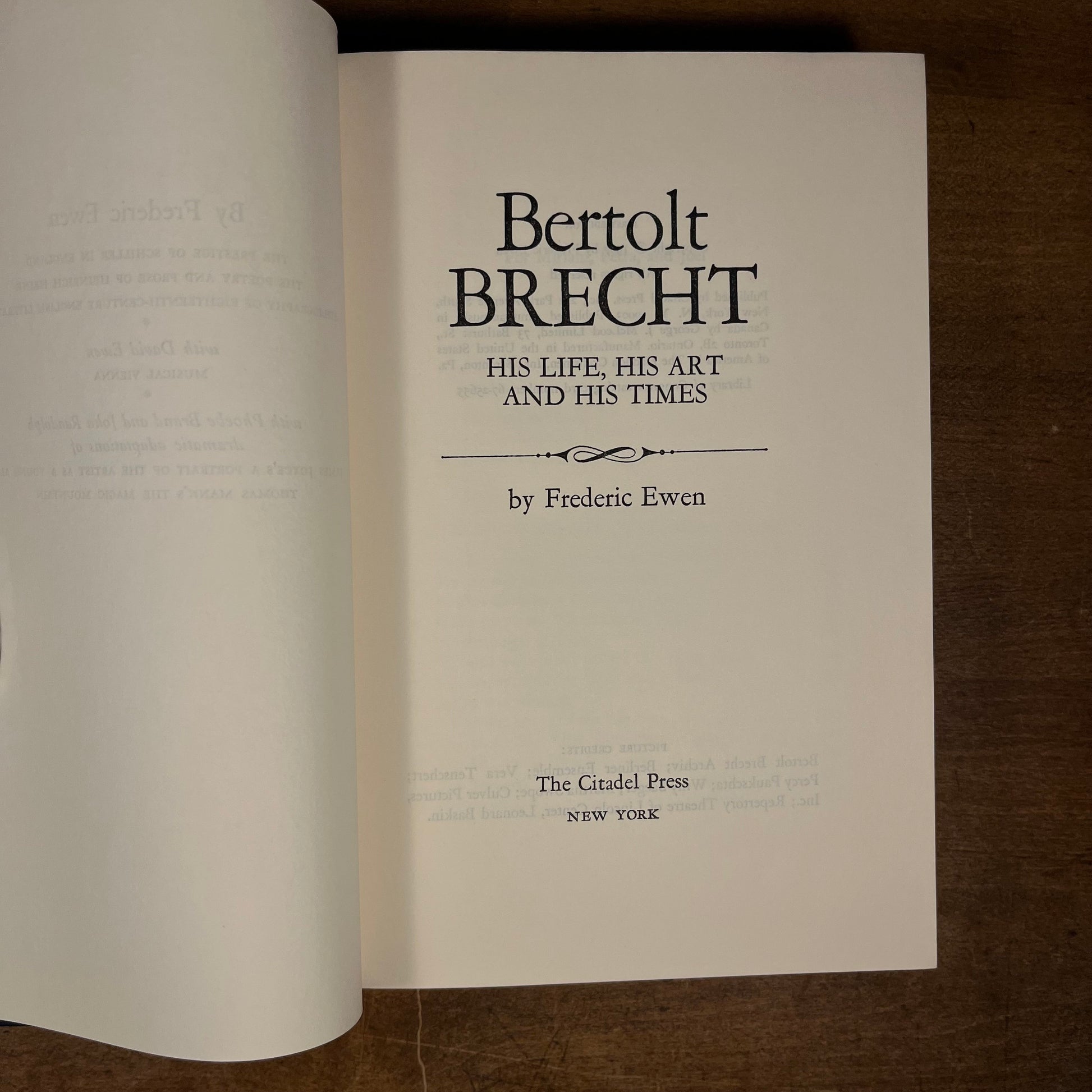 First Printing - Bertolt Brecht: His Life, His Art, and His Times by Frederic Ewen (1967) Vintage Hardcover Book