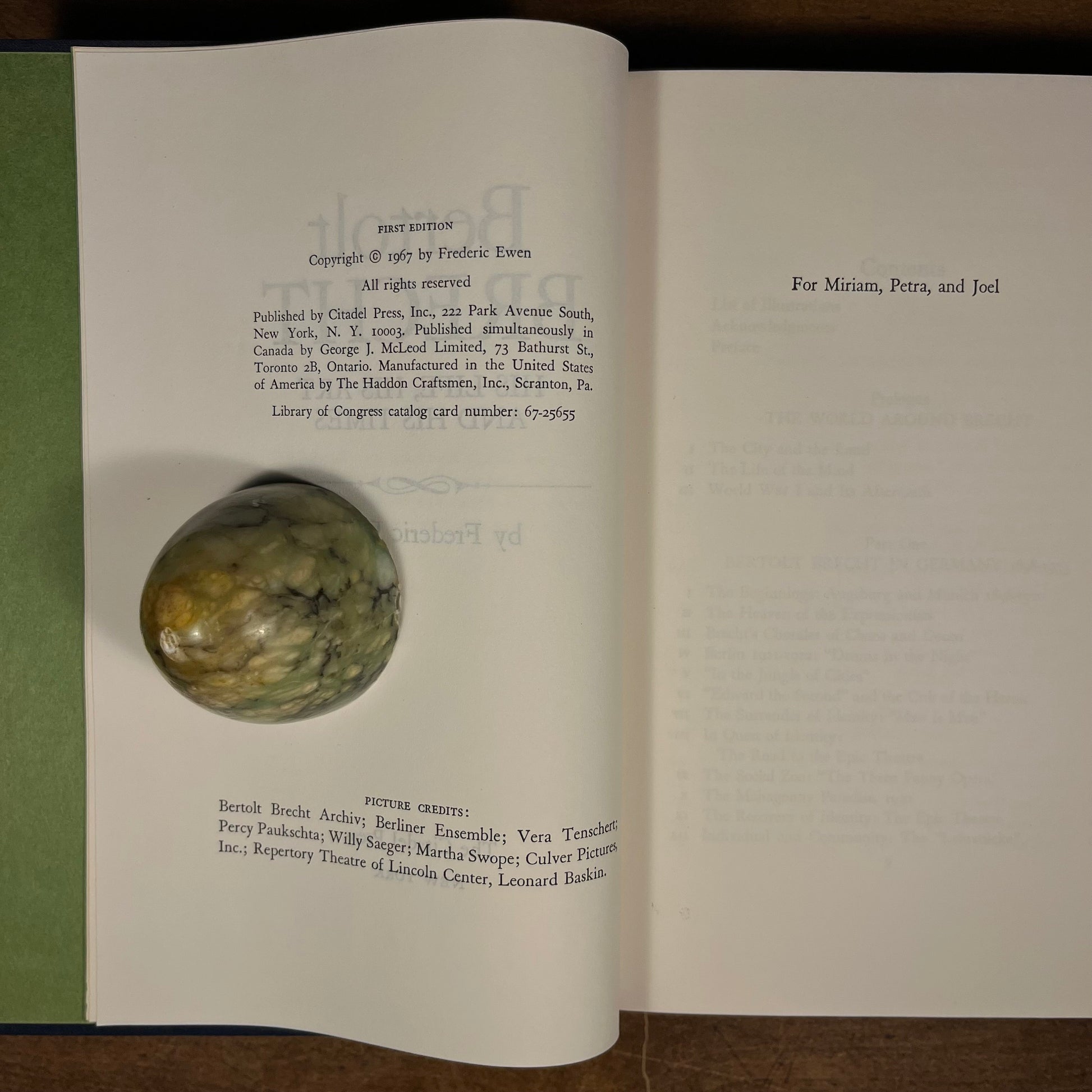 First Printing - Bertolt Brecht: His Life, His Art, and His Times by Frederic Ewen (1967) Vintage Hardcover Book