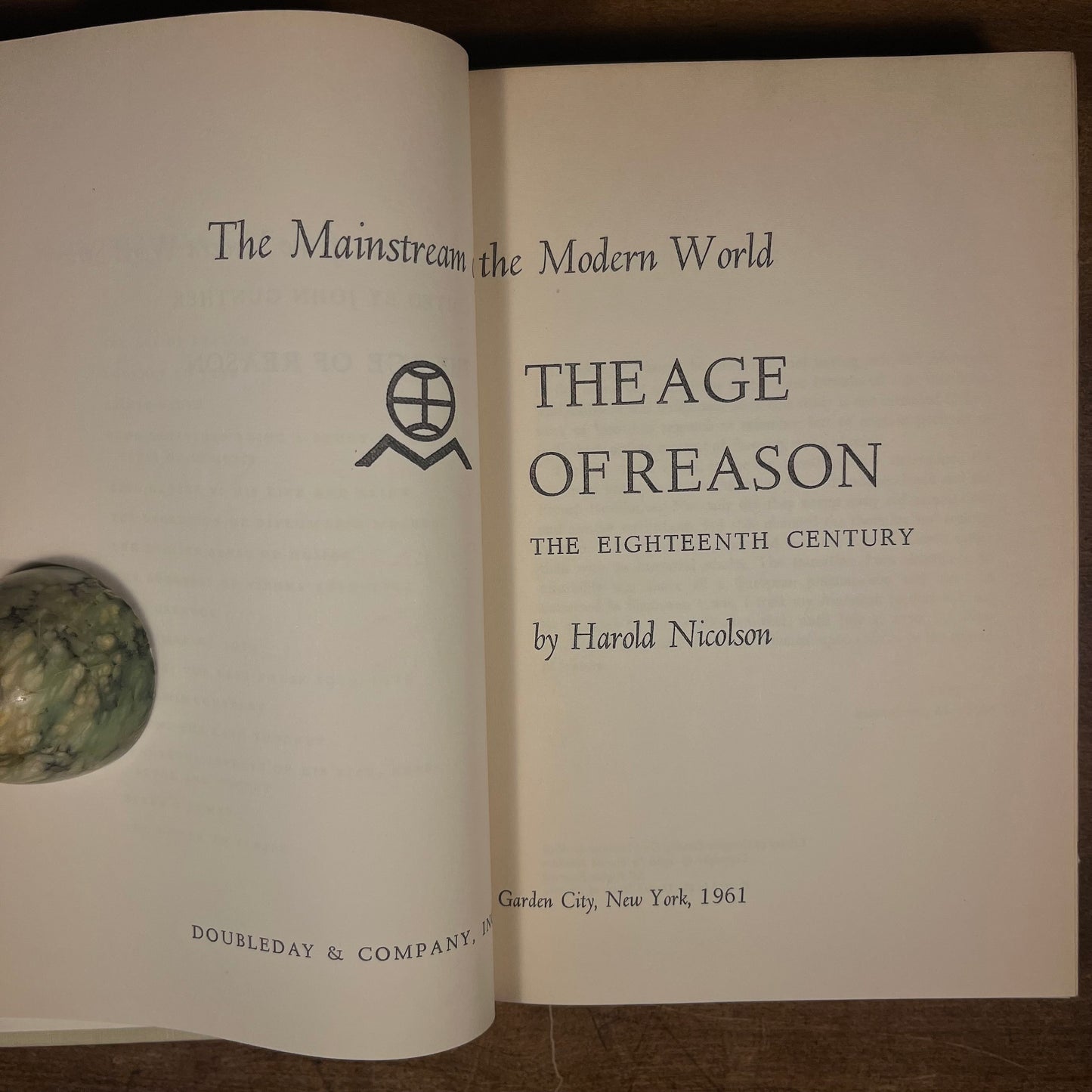 Early Printing - The Age of Reason: The Eighteenth Century by Harold Nicolson (1961) Vintage Hardcover Book