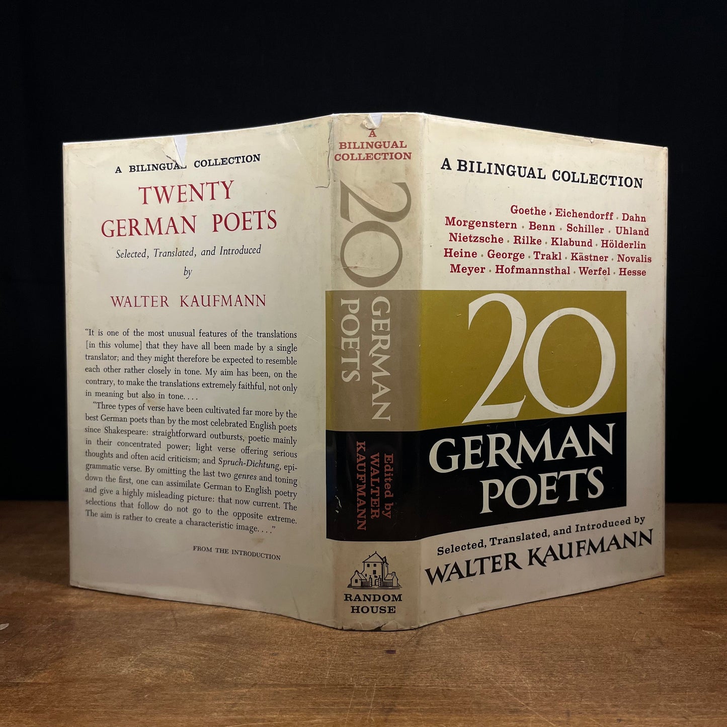 First Printing - Twenty German Poets: A Bilingual Collection by Walter Kaufmann (1962) Vintage Hardcover Book