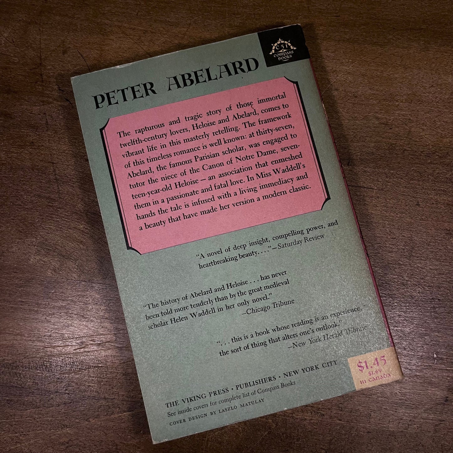 Peter Abelard by Helen Waddell (1961) Vintage Paperback Book