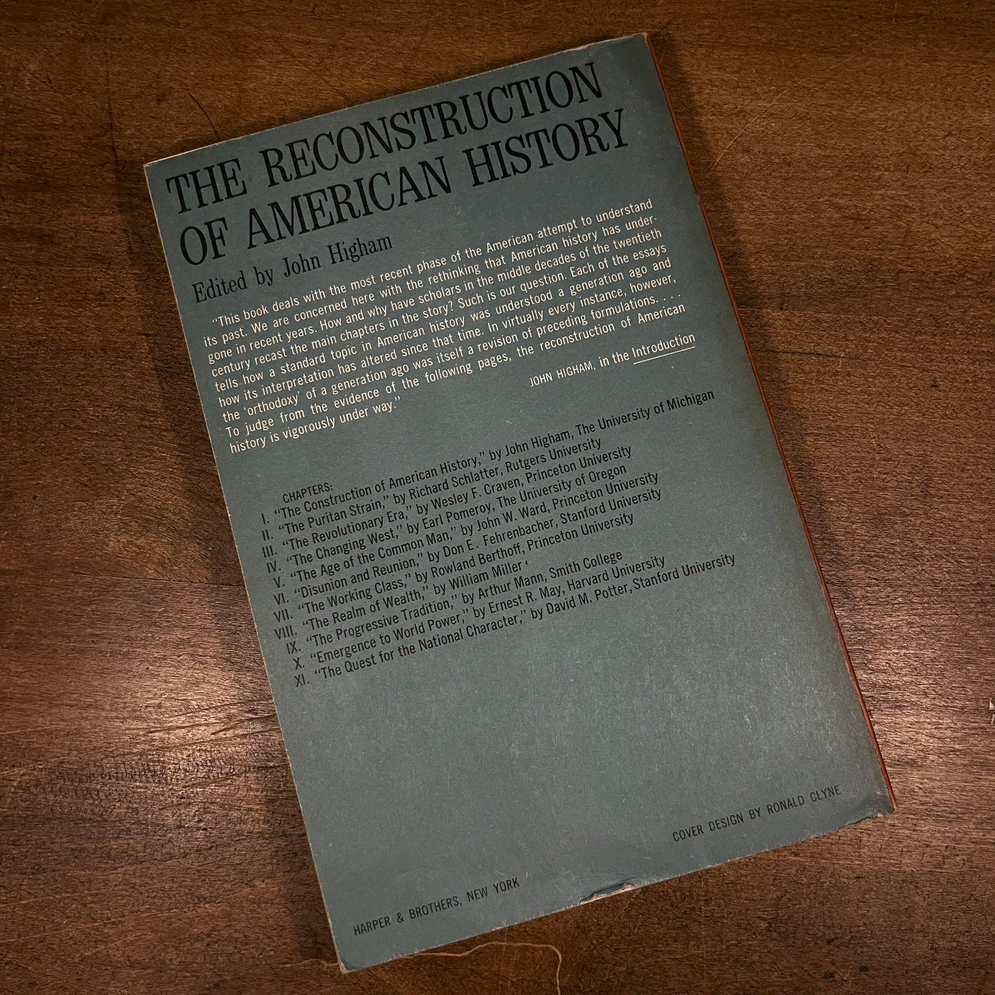 The Reconstruction of American History by John Higham (1962) Vintage Paperback Book