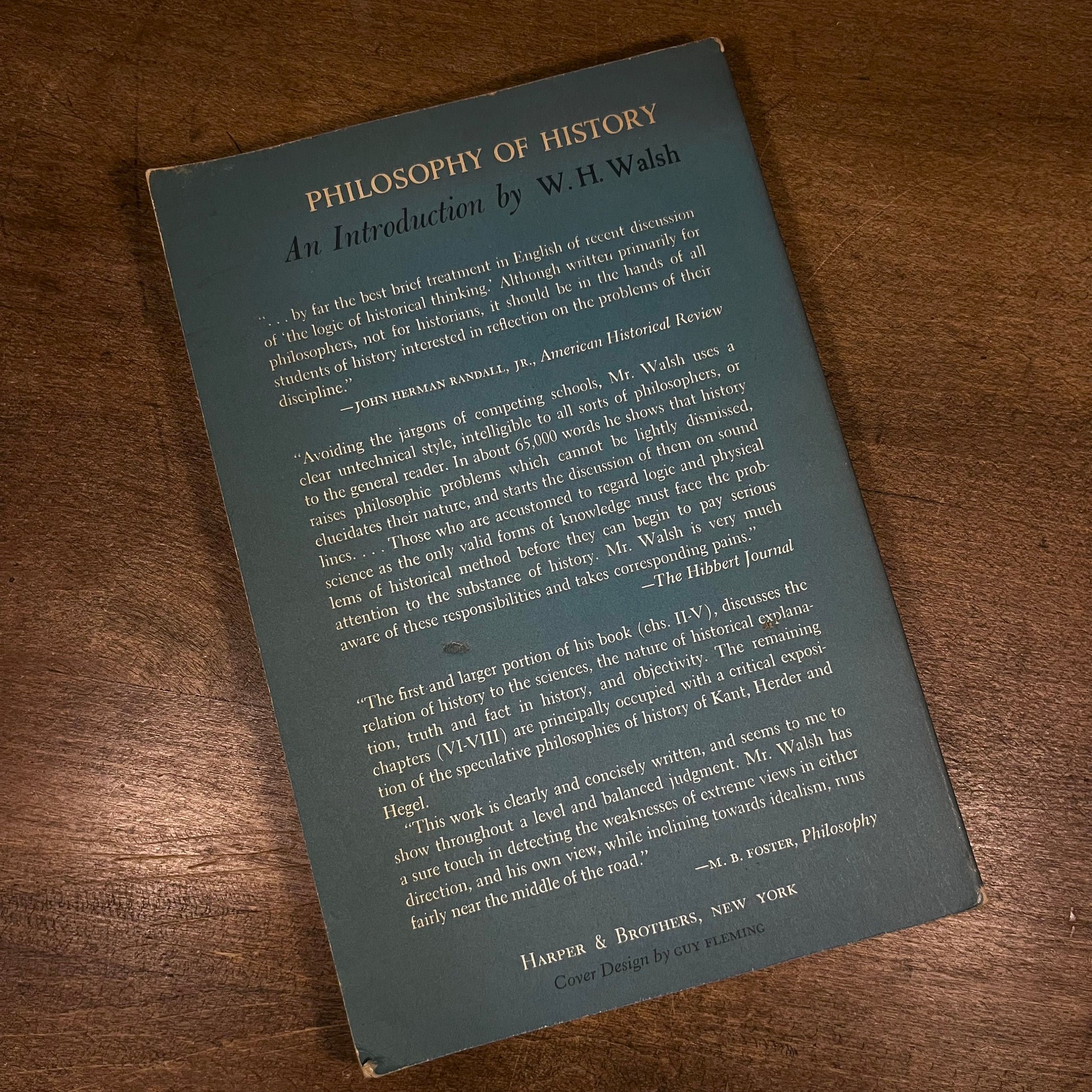 Philosophy of History: An Introduction by W. H. Walsh (1960) Vintage Paperback Book