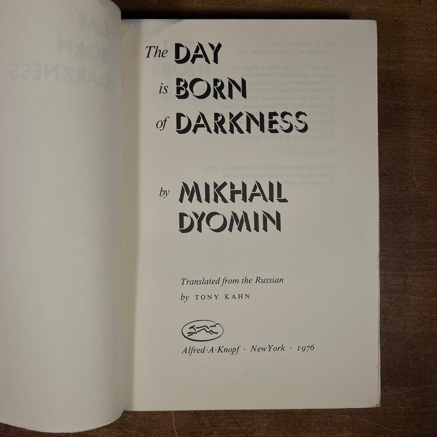 First Printing - The Day is Born of Darkness by Mikhail Dyomin (1976) Vintage Hardcover Book