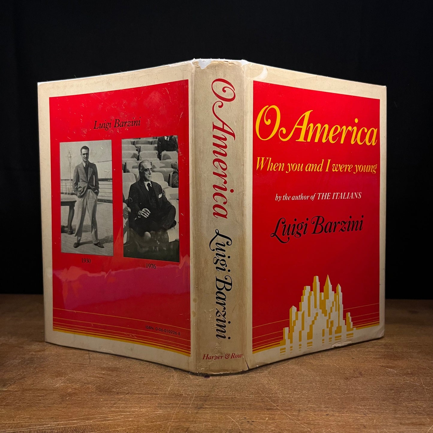 First Printing - O America: When you and I were young by Luigi Barzini (1977) Vintage Hardcover Book