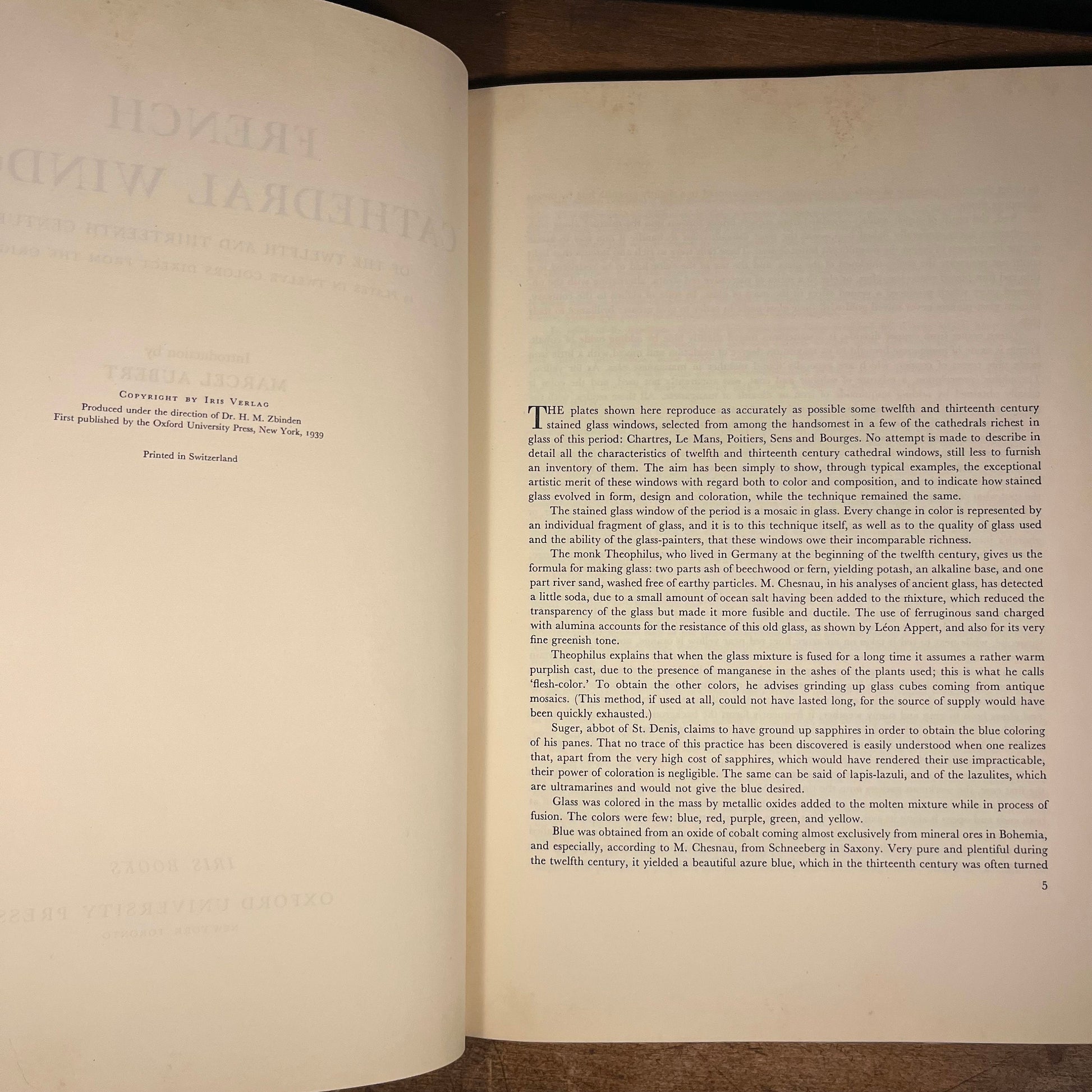 First Printing - French Cathedral Windows of the Twelfth and Thirteenth Centuries by Marcel Aubert (1939) Vintage Hardcover Book