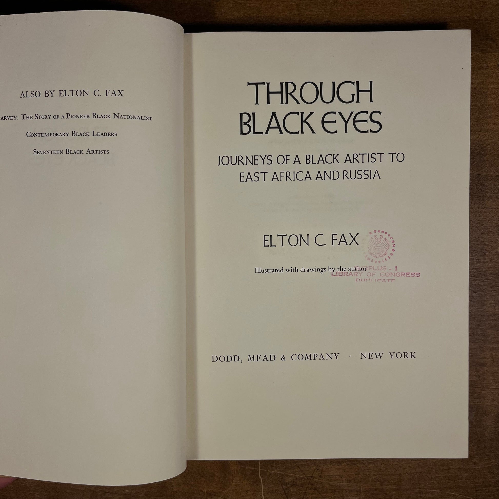 First Printing - Through Black Eyes: Journeys of a Black Artist to East Africa and Russia by Elton C. Fax (1974) Vintage Hardcover Book