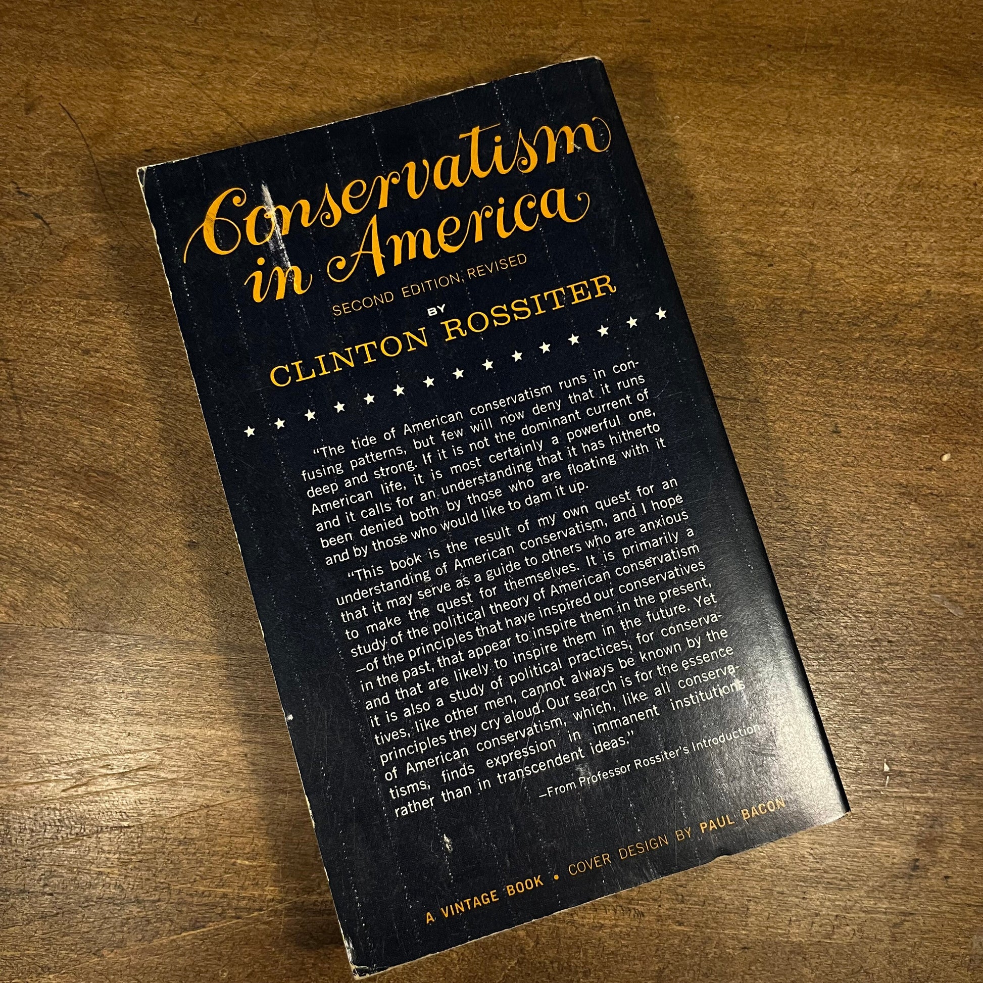 Conservatism in America by Clinton Rossiter (1962) Vintage Paperback Book