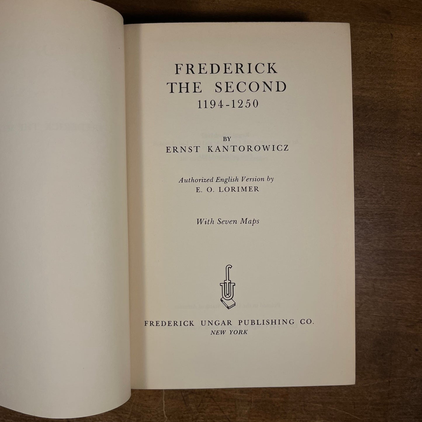 Frederick The Second by Ernst Kantorowicz (1957) Vintage Hardcover Book