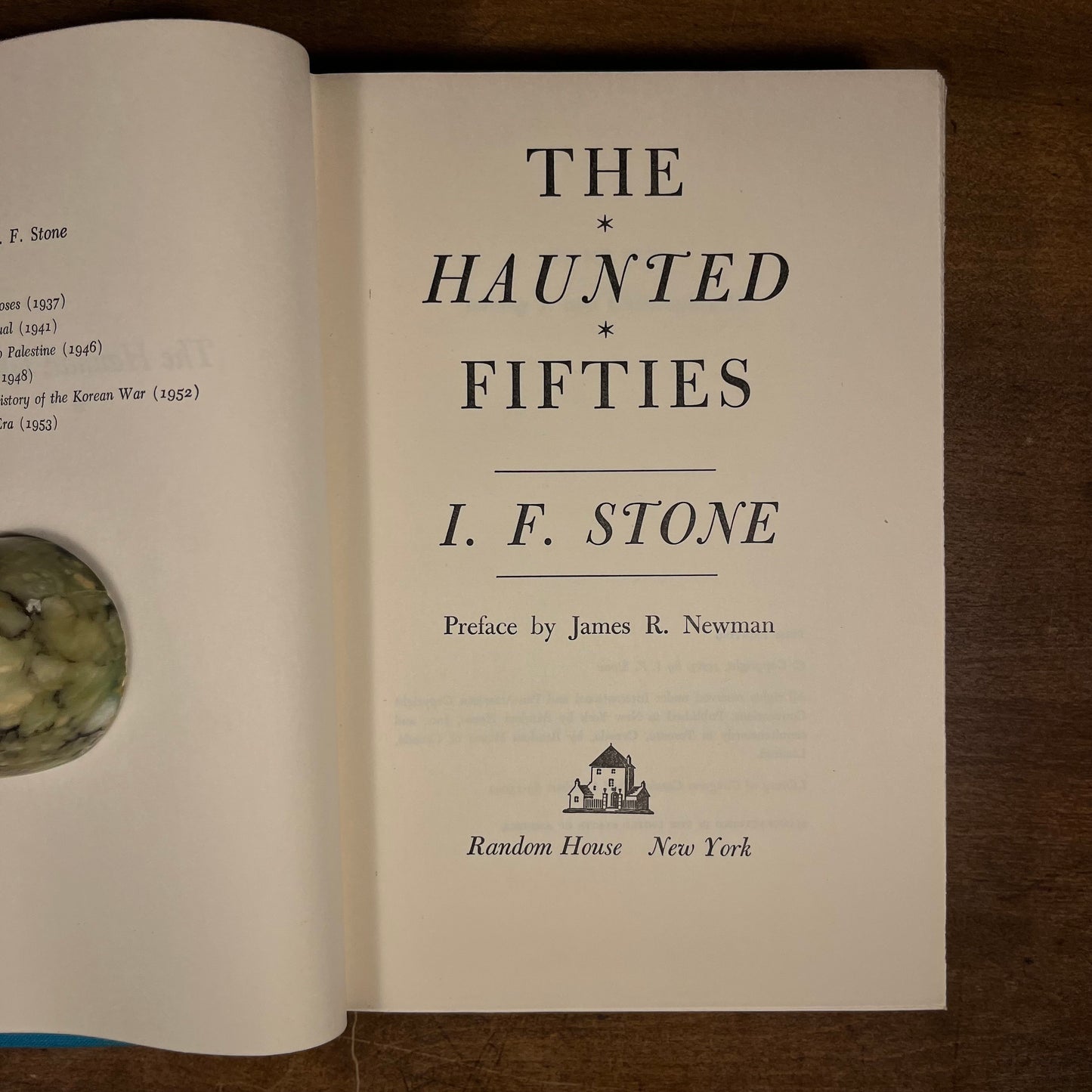 Signed First Printing - The Haunted Fifties by I. F. Stone (1963) Vintage Hardcover Book