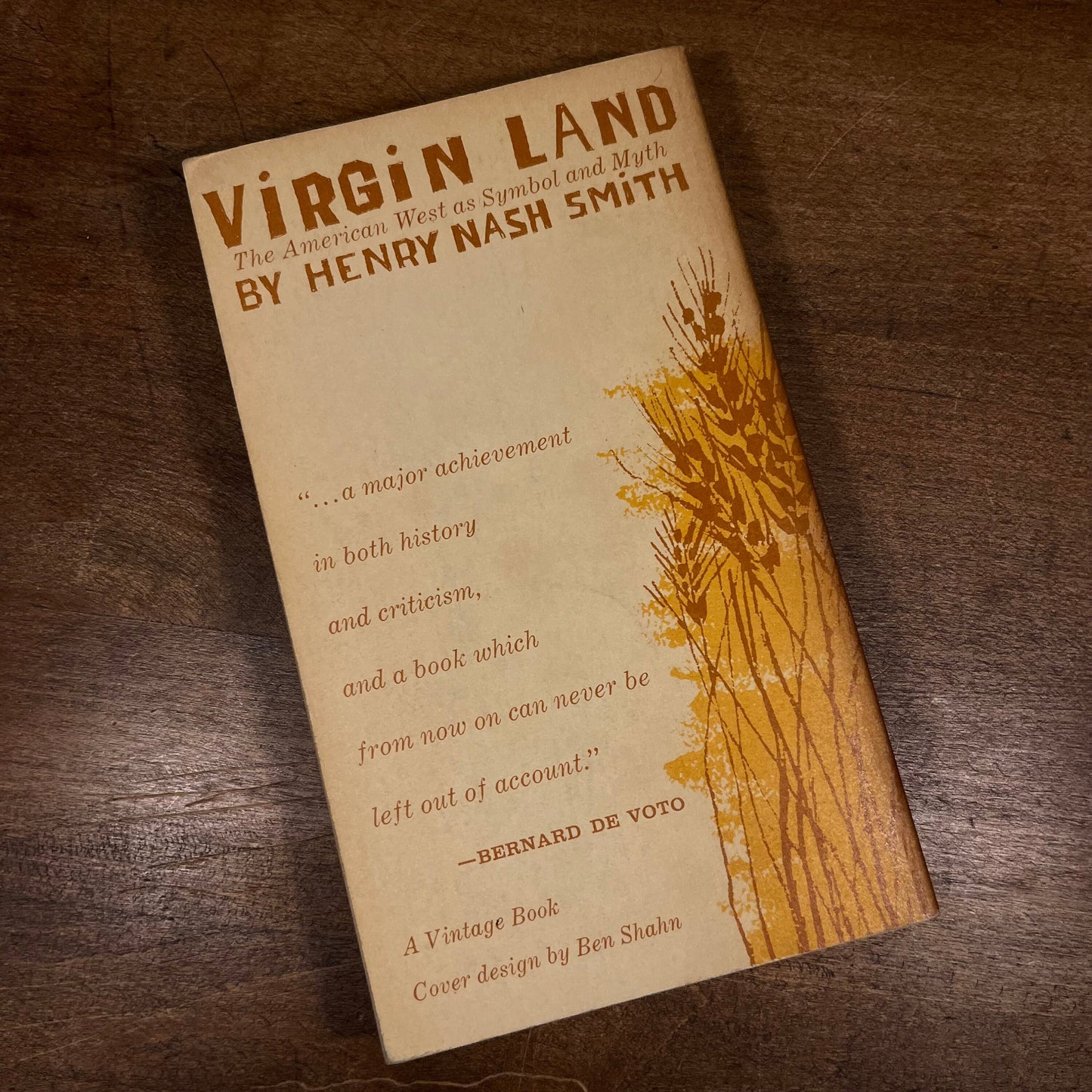 Virgin Land: The American West as Symbol and Myth by Henry Nash Smith (1959) Vintage Paperback Book