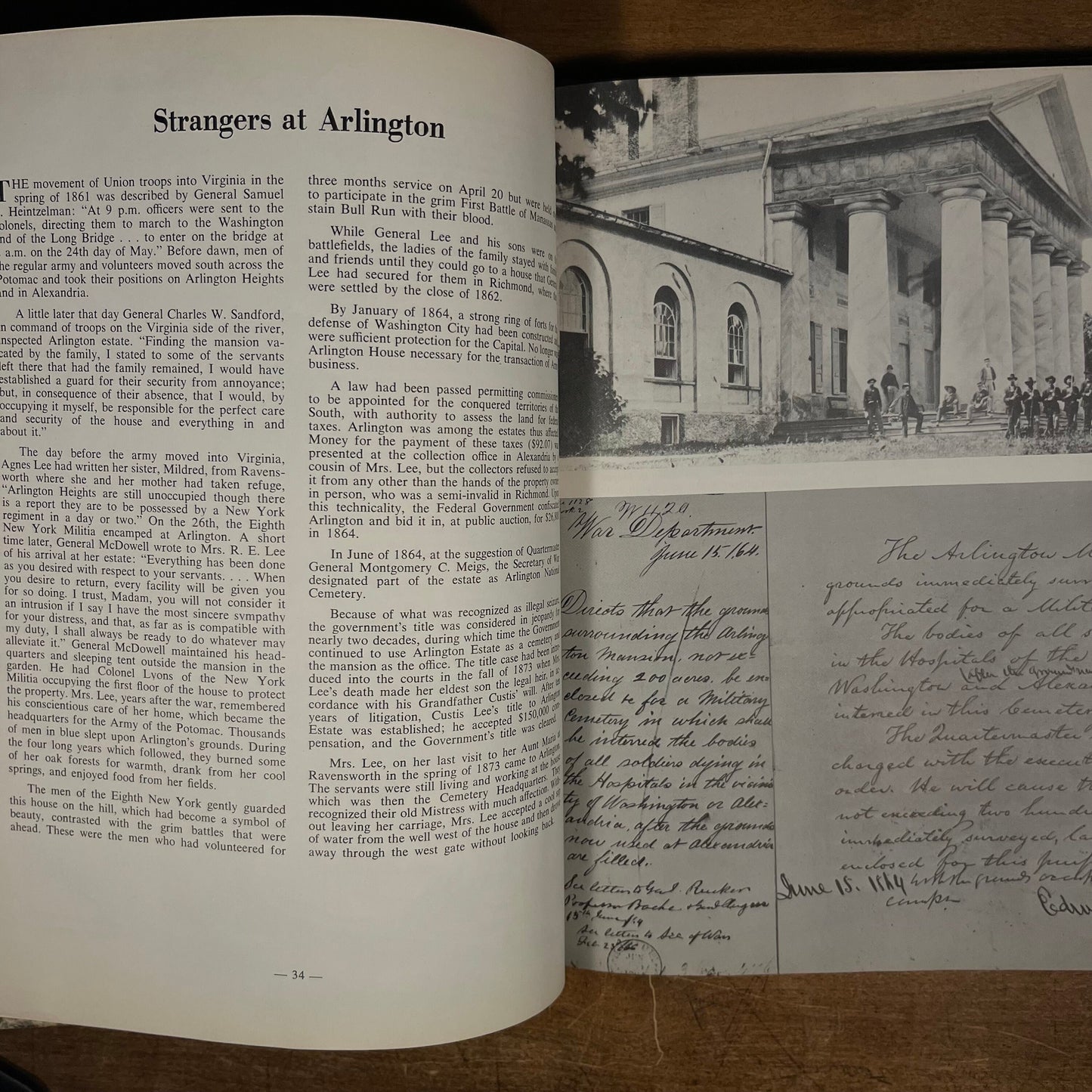 Author Inscribed - Arlington Heritage: Vignettes of a Virginia County by Eleanor Lee Templeton (1959) Vintage Hardcover Book