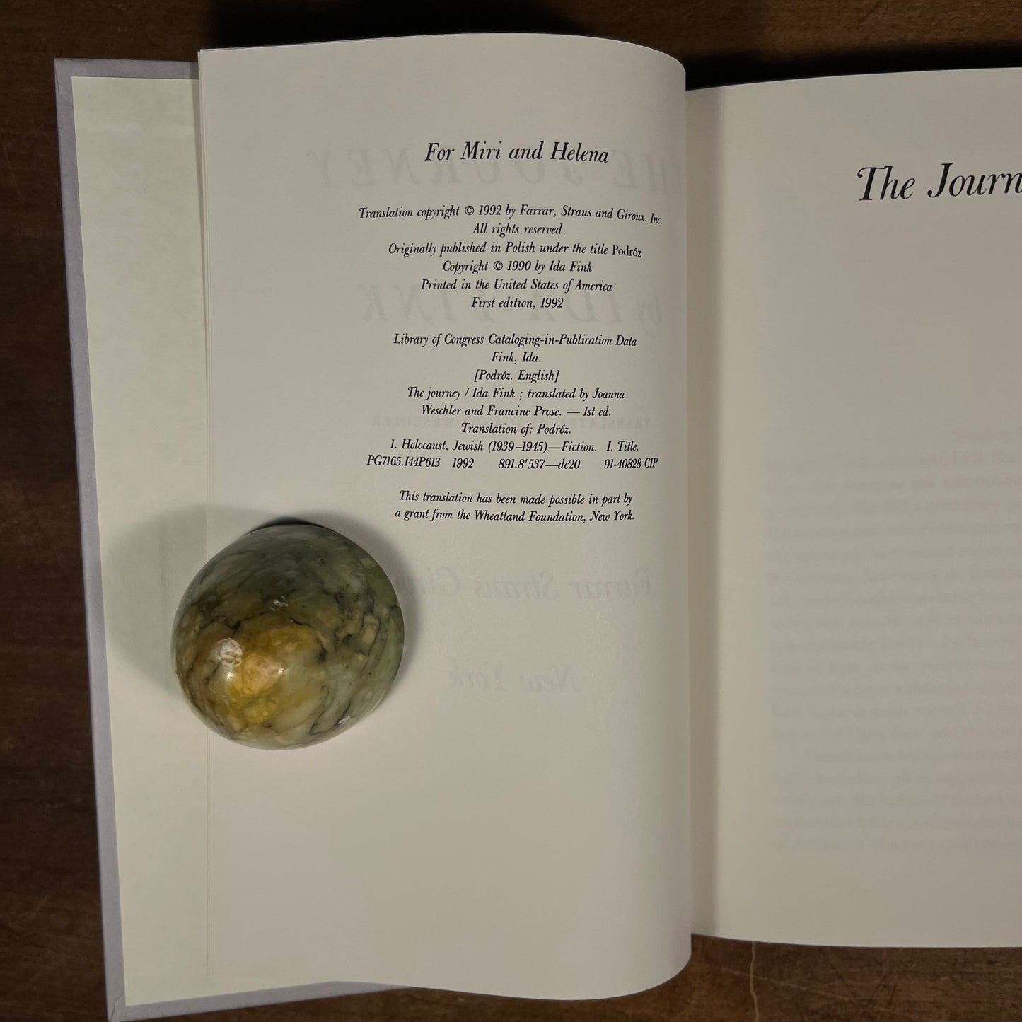 First Printing - The Journey by Ida Fink (1992) Vintage Hardcover Book