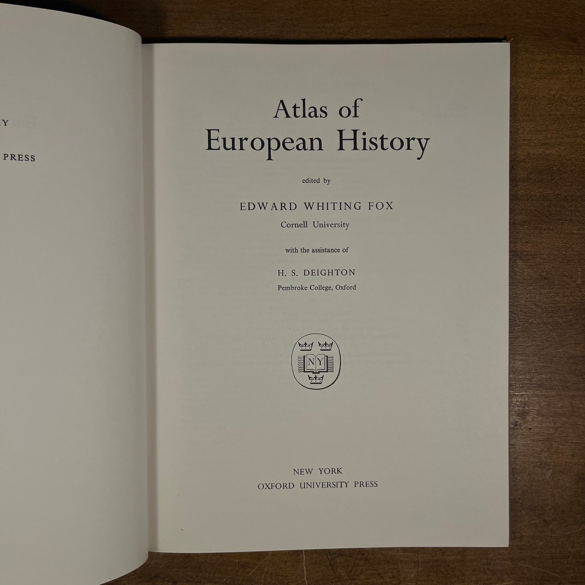 Second Printing - Atlas of European History by Edward Whiting Fox (1958) Vintage Hardcover Book